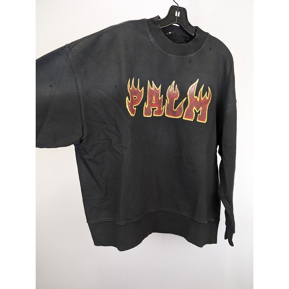 Palm Angels o1rshd1 Logo Flames Vint Crewneck Sweater in Black/Red Size US L / EU 52-54 / 3 - 8 Thumbnail