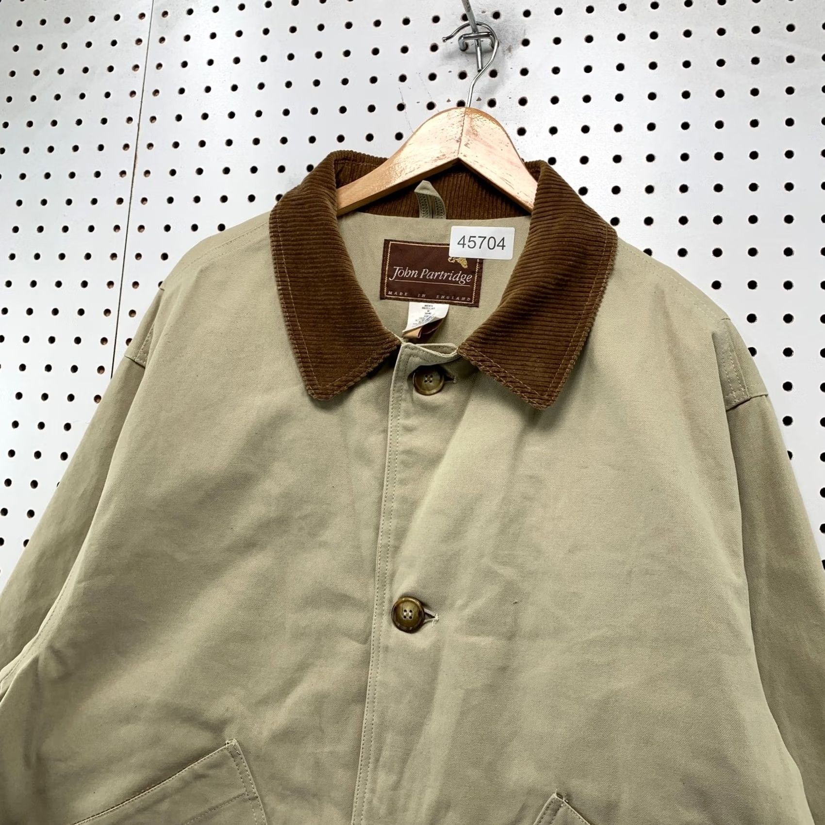 Vintage John Partridge Coat Men M Beige Canvas Corduroy Collar England Size US M / EU 48-50 / 2 - 7 Thumbnail