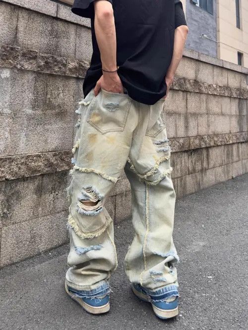 Jean damaged ripped paint skate jeans Size US 34 / EU 50 - 6 Thumbnail