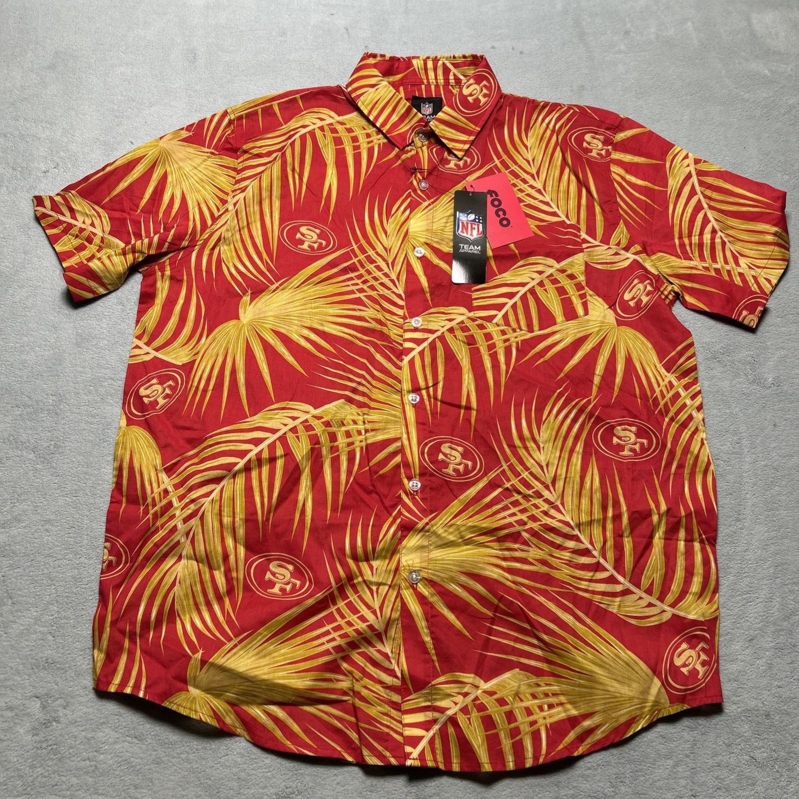 NFL NFL Team 49ers Hawaiian Button Up Shirt Mens Medium Floral Size US M / EU 48-50 / 2 - 2 Thumbnail