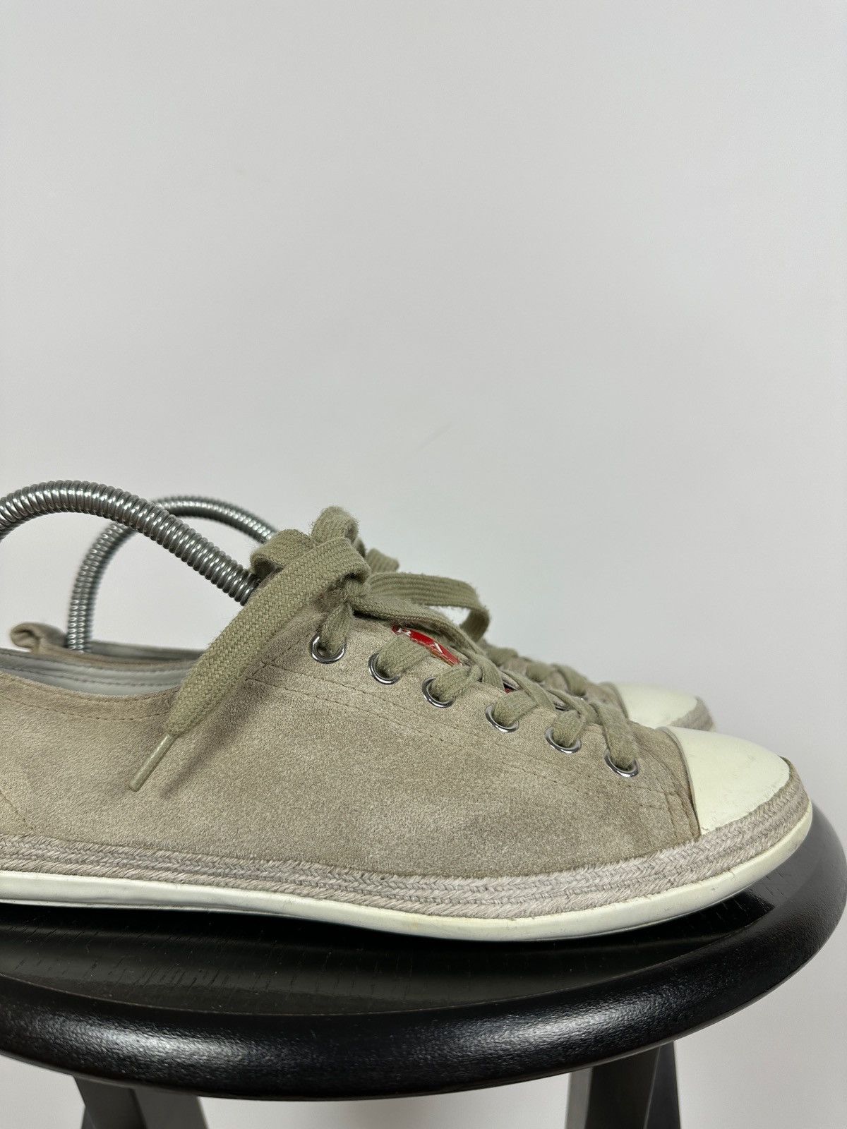 Prada Prada Suede Low Tops Red Tab Linea Rossa Trainers Sneakers Size US 8.5 / IT 38.5 - 16 Thumbnail
