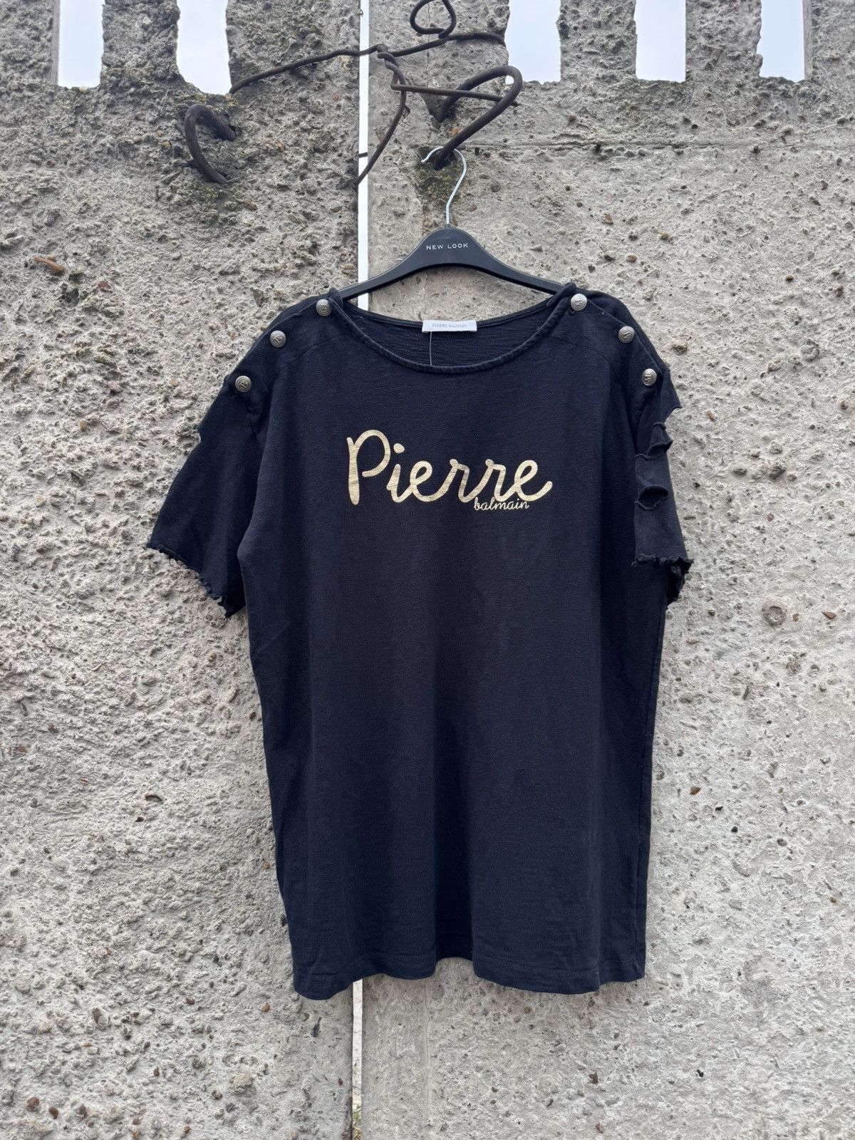Pierre Balmain Balmain Distressed T-Shirt Archival Size US M / EU 48-50 / 2 - 3 Thumbnail