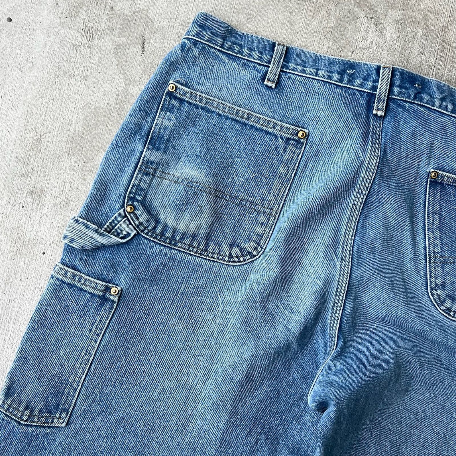 Carhartt × Vintage Carhartt denim blue jean double knee work carpenter pants Size US 37 - 12 Thumbnail