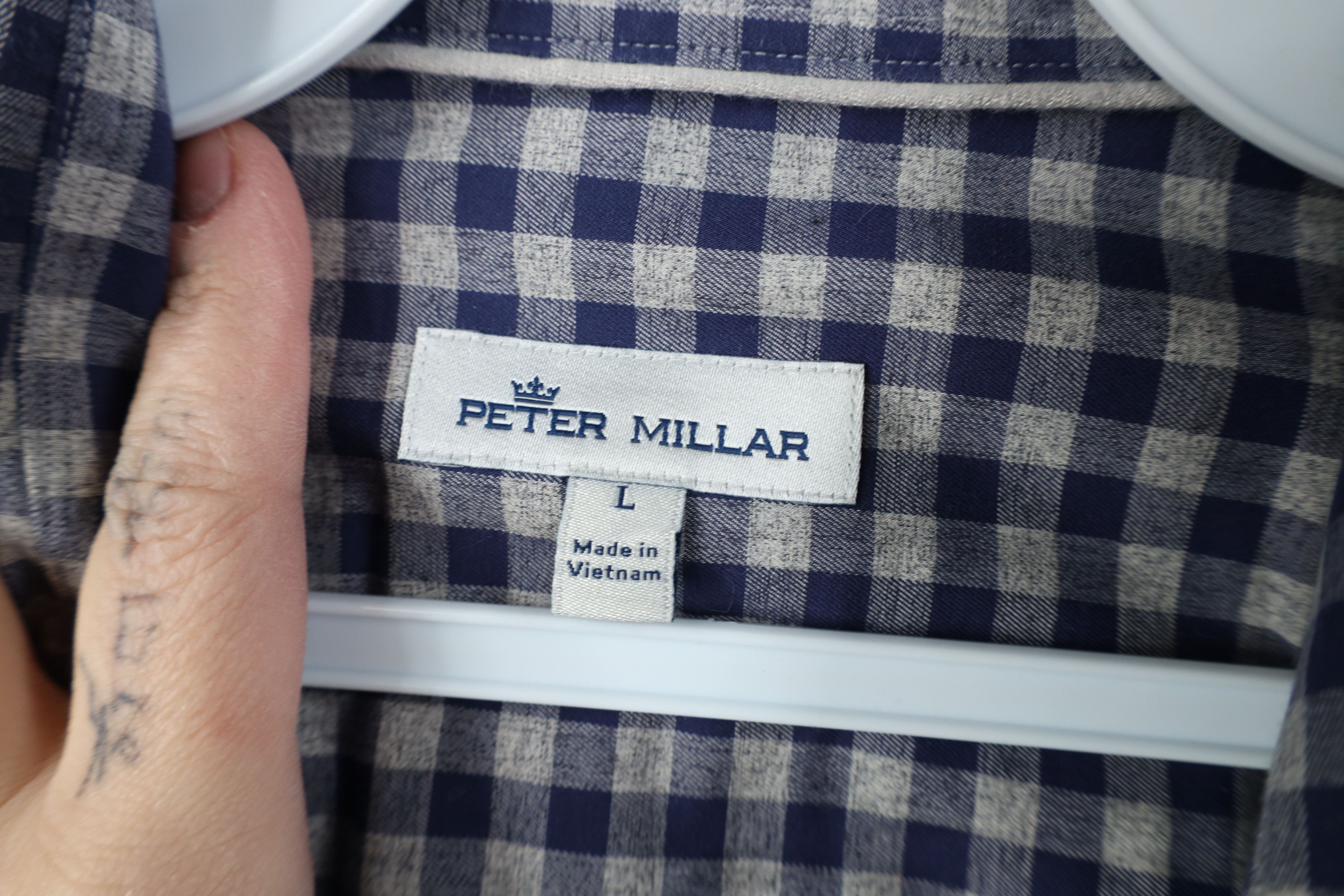Peter Millar Peter Millar Long Sleeve Button Shirt Gingham Plaid Blue Size US L / EU 52-54 / 3 - 7 Thumbnail