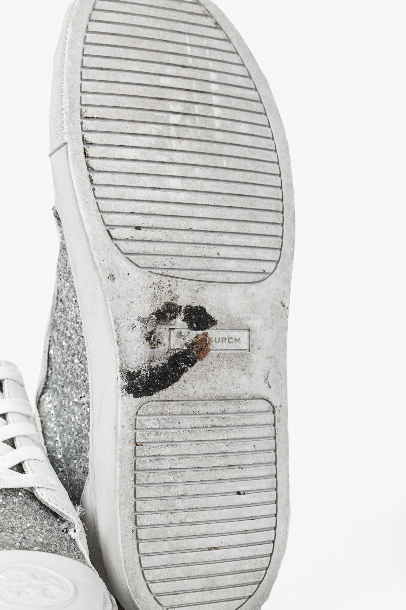 Tory Burch Tory Burch Milo Lace-Up Leather Silver-Glitter Sneakers Size US 7.5 / IT 37.5 - 9 Thumbnail