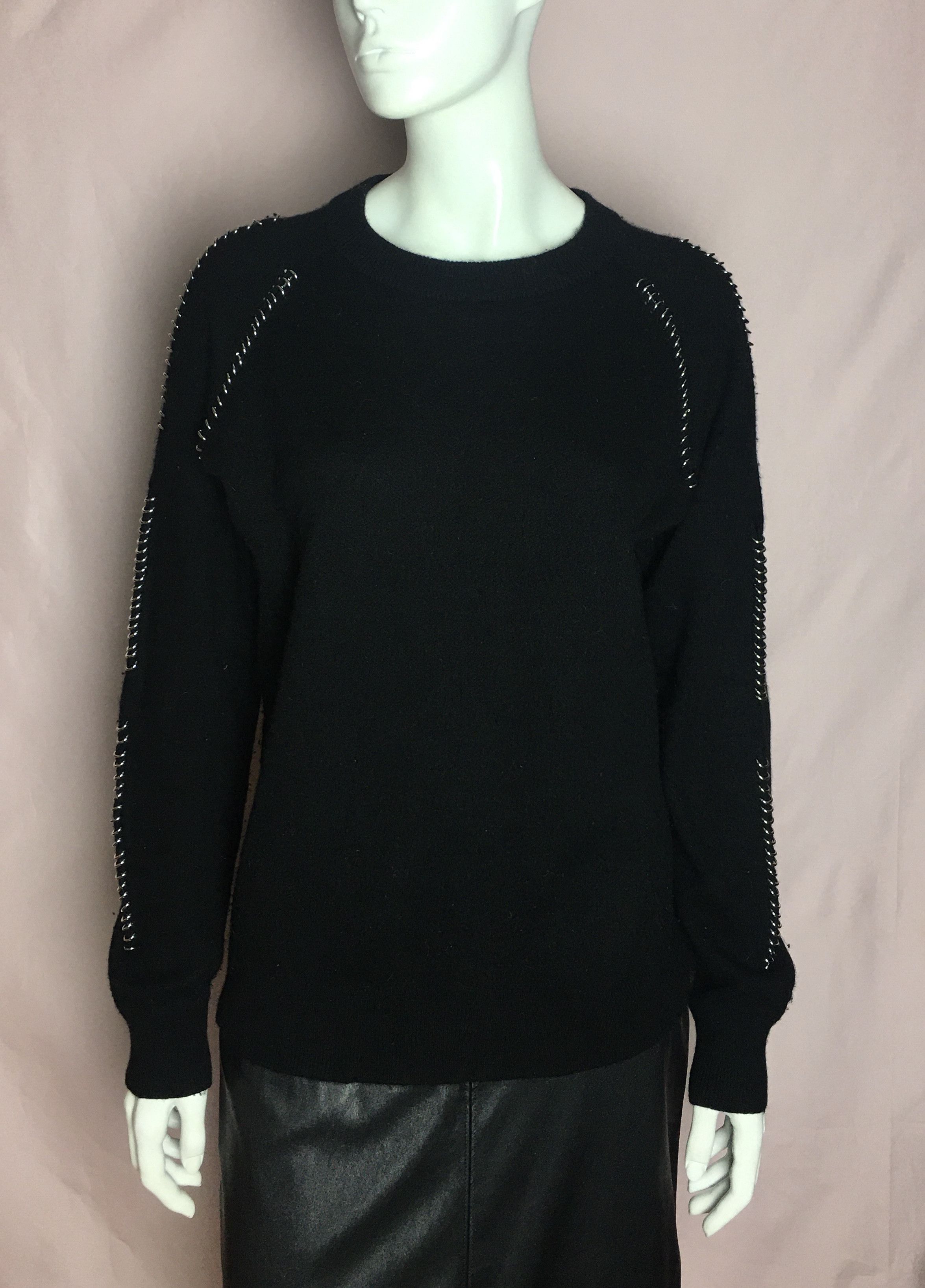 The Kooples The Kooples Pierced Wool Cashmere Blend Sweater Black Size 3 Size M / US 6-8 / IT 42-44 - 3 Thumbnail