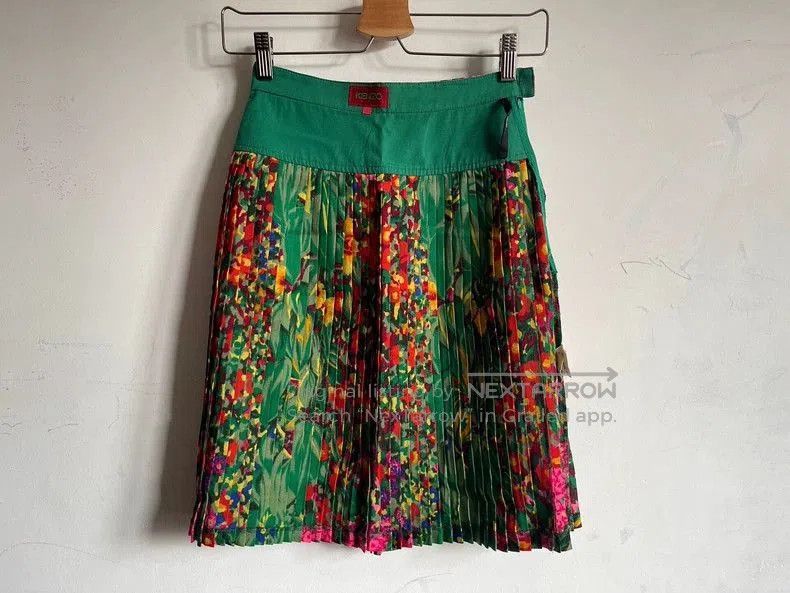 Kenzo Kenzo 90s Floral Wool Pleated Skirt. Size US 34 / EU 50 - 7 Thumbnail