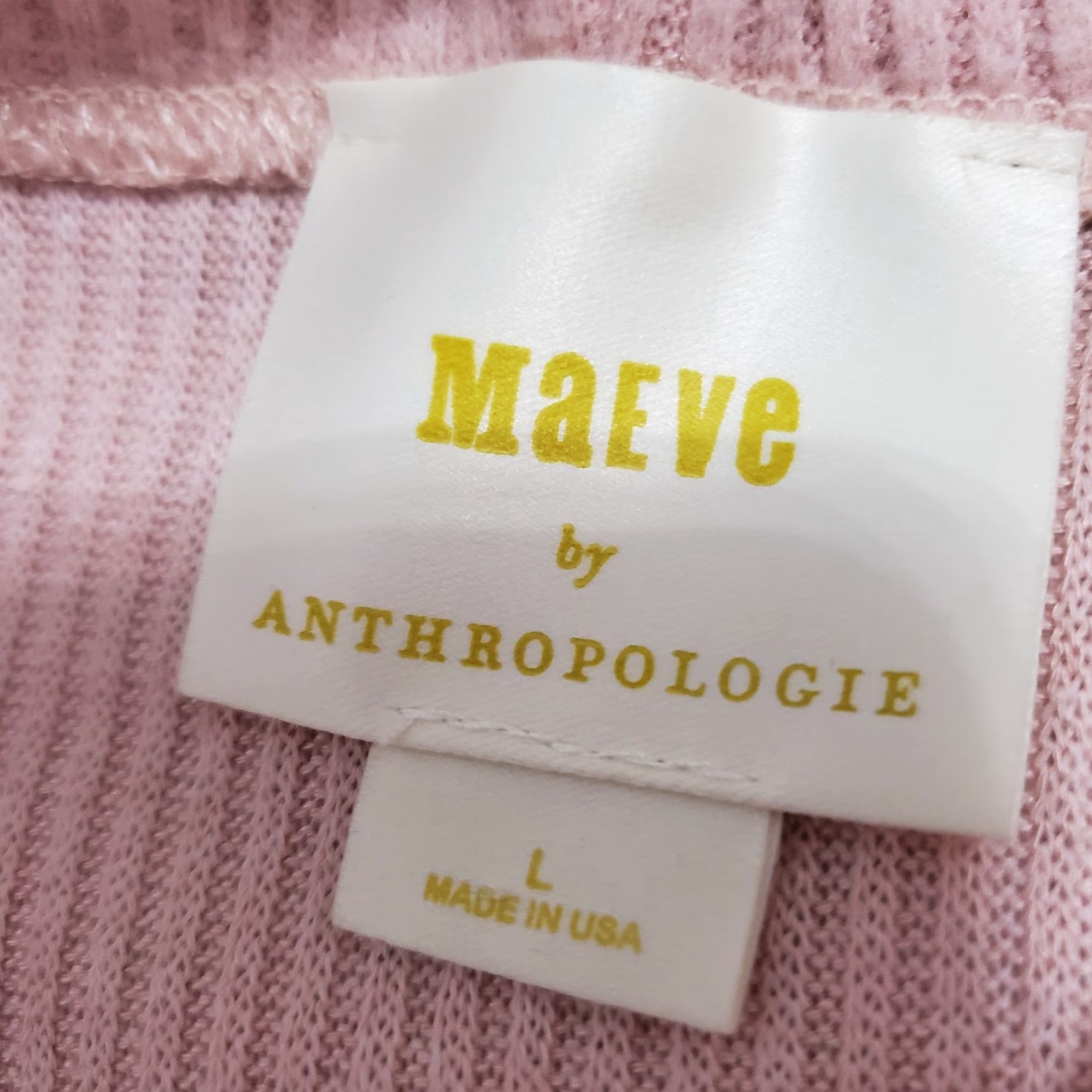 Vintage Maeve Sweater Women L Blush Pink Cowl Neck Rib Knit Relaxed Fit Long Sleeve Lightweight Solid 76% Rayon 22% Polyester 2% Spandex US Made Womens Size L / US 10 / IT 46 - 3 Thumbnail