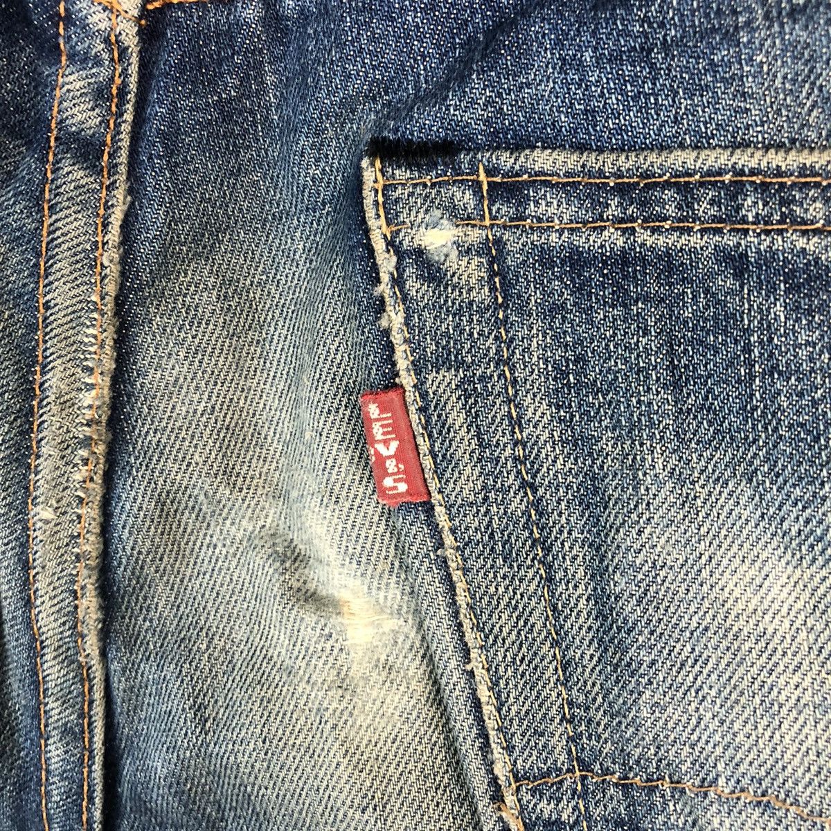 Levi's DLL Levis 505 Big E Blue Distressed Denim Pants #C133 Size US 30 / EU 46 - 21 Thumbnail