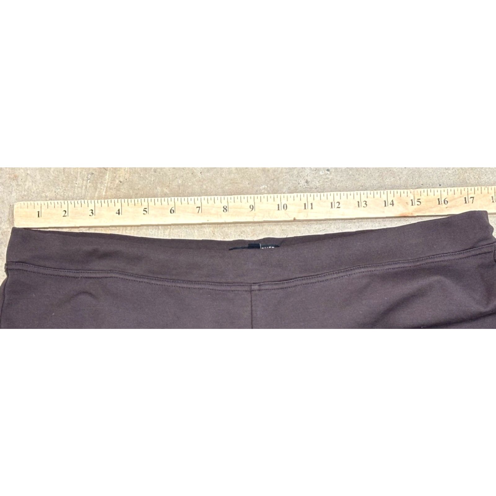 Eileen Fisher VINTAGE Eileen Fisher Ponte Full Leg Pull On Pants Womens L Dark Brown Minimalist Stretch Size 36" / US 14 / IT 50 - 7 Thumbnail