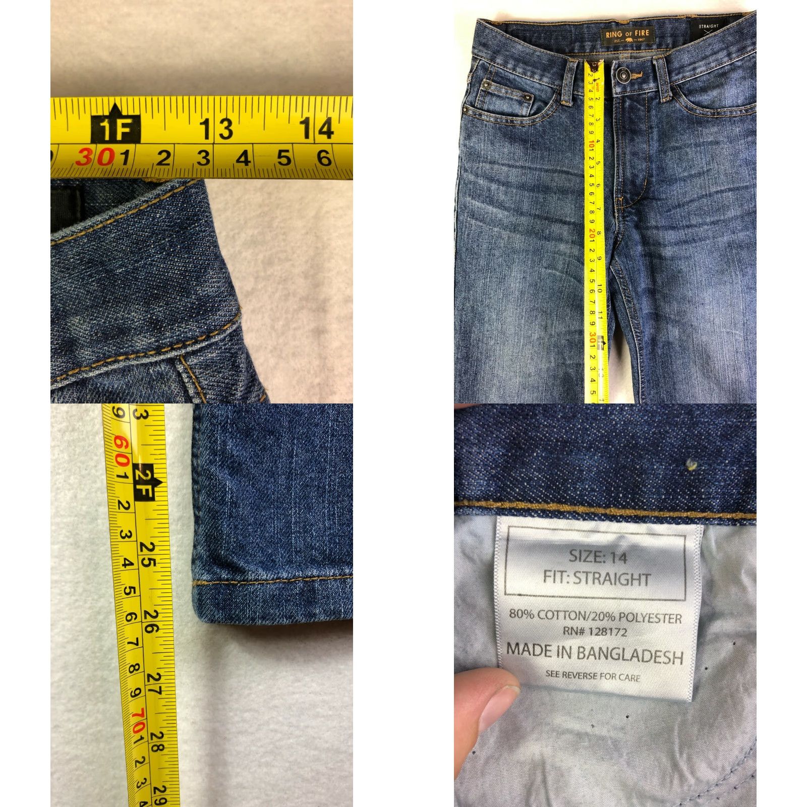 Ring Of Fire Ring of Fire Jeans Denim 26x26 Blue Ring of Fire 14 Boys Regular Cotton Medium Vintage No? Size US 26 / EU 42 - 8 Thumbnail