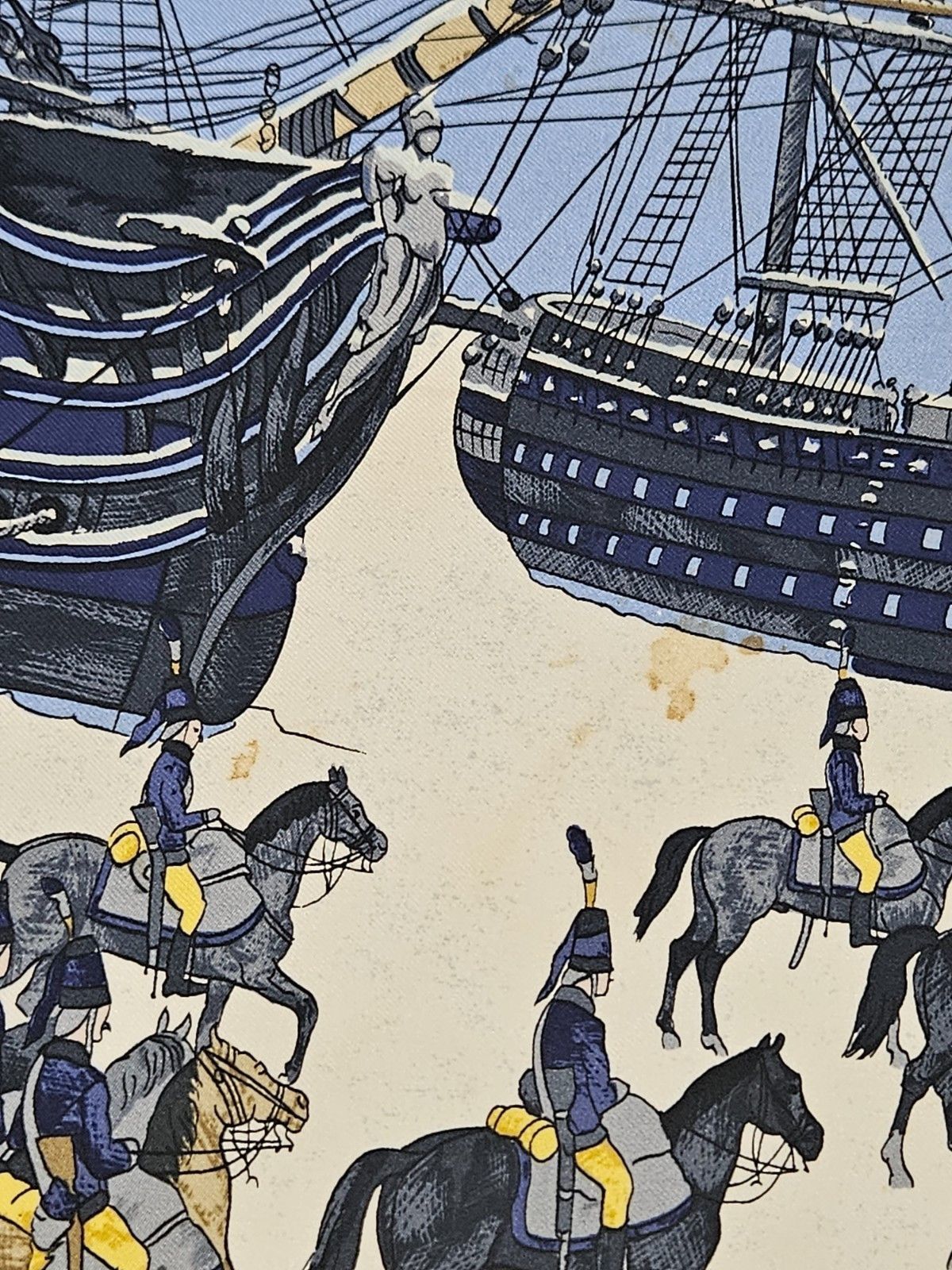 Hermes Hermes Marine et Cavalerie Silk Scarf Size ONE SIZE - 10 Thumbnail