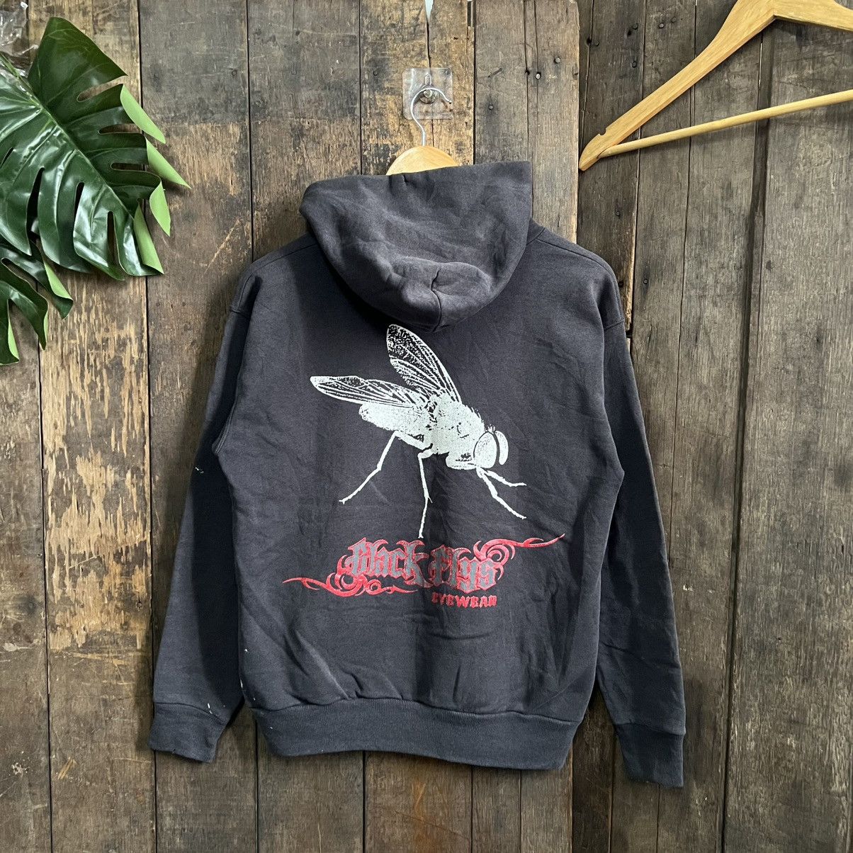 Hanes × Vintage Vintage 90’s Black Fly Eyewear Hoodie Size US S / EU 44-46 / 1 - 1 Thumbnail