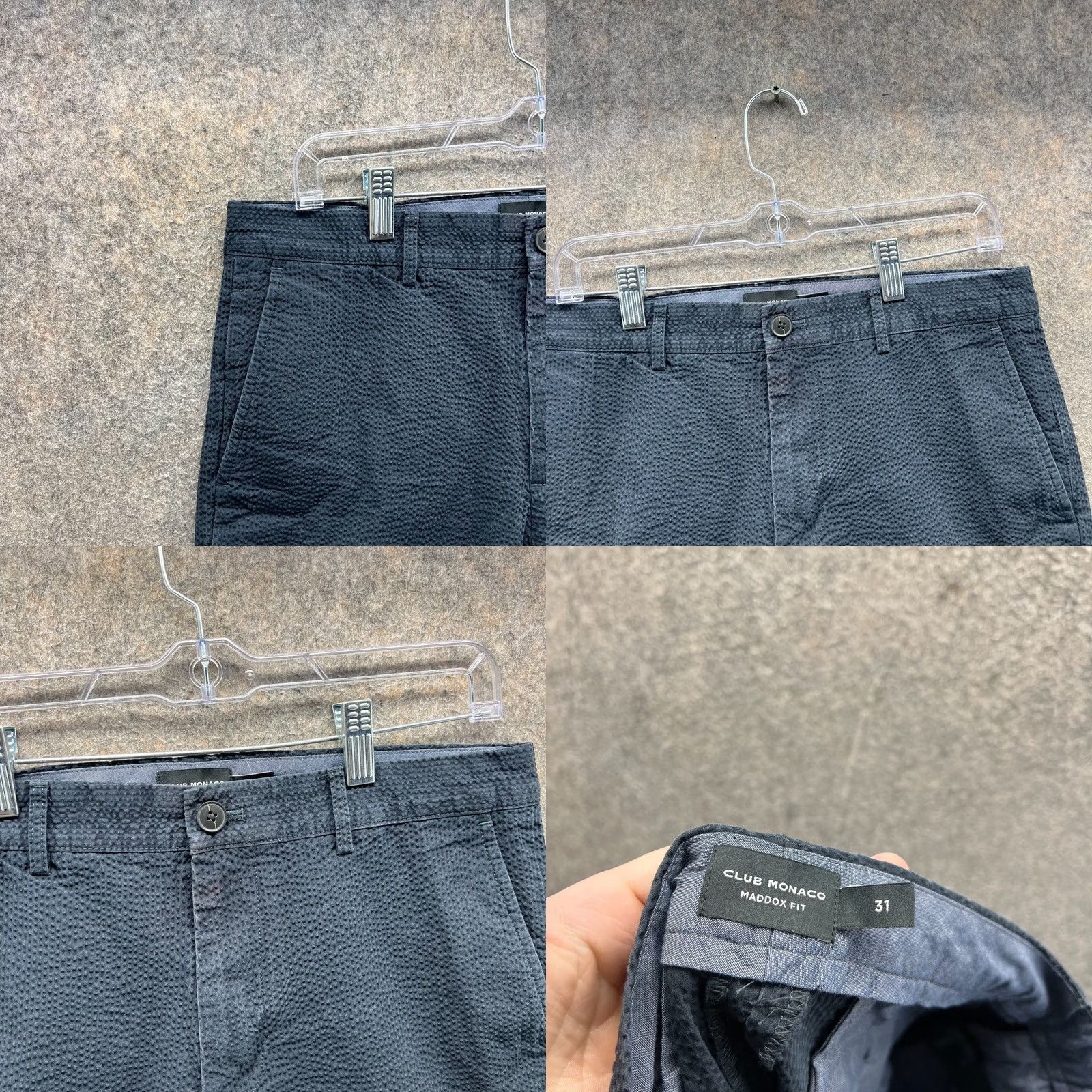 Club Monaco Club Monaco Shorts Mens 31 Blue Chino Flat Maddox Textured Weave Pattern Size US 31 - 8 Thumbnail