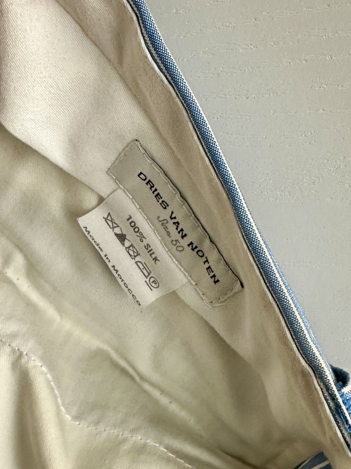 Dries Van Noten Blue Striped Silk Trousers Size US 32 / EU 48 - 4 Thumbnail