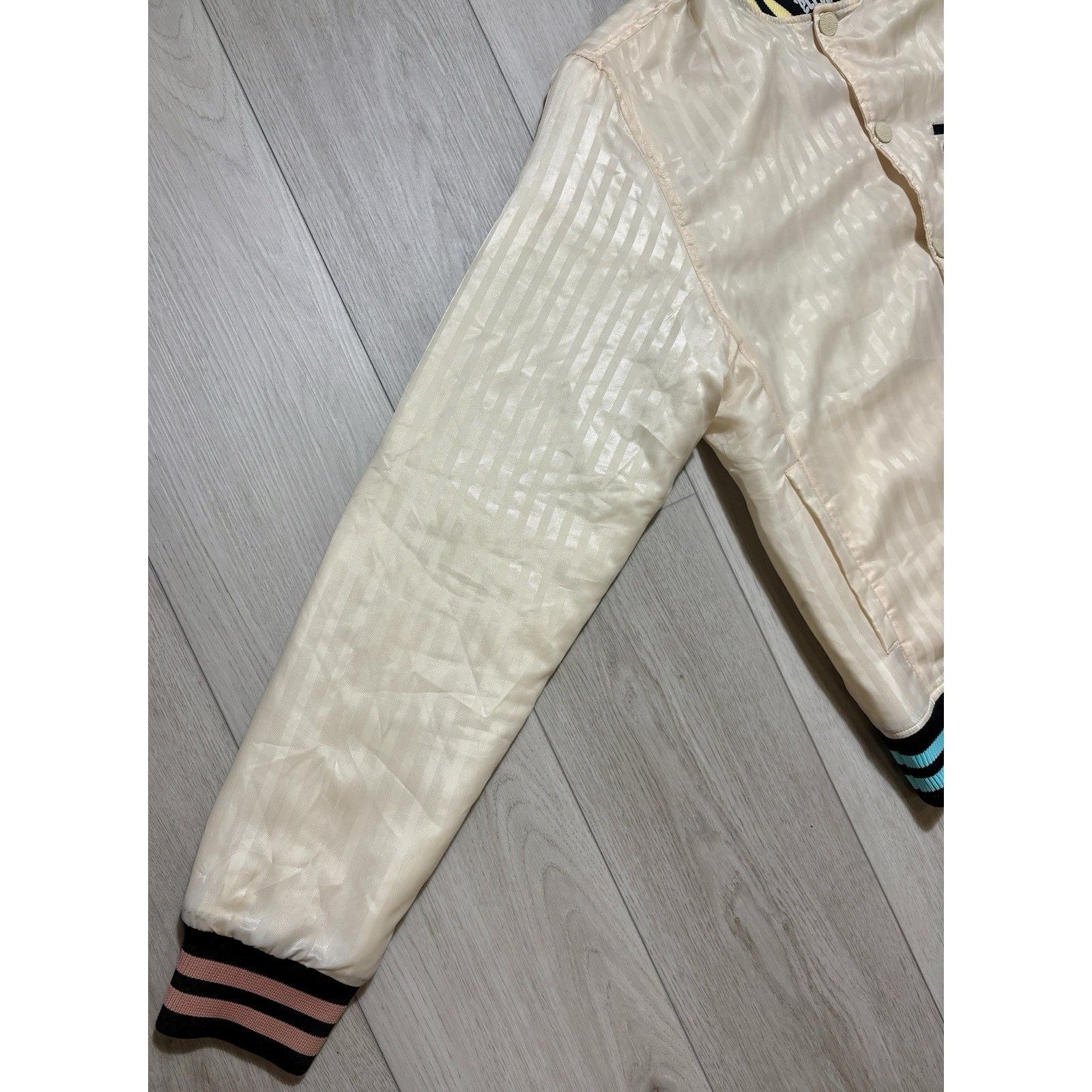 Icecream Ice Cream BBC Satin Varsity Jacket Cream Striped Bomber M Size US M / EU 48-50 / 2 - 10 Thumbnail