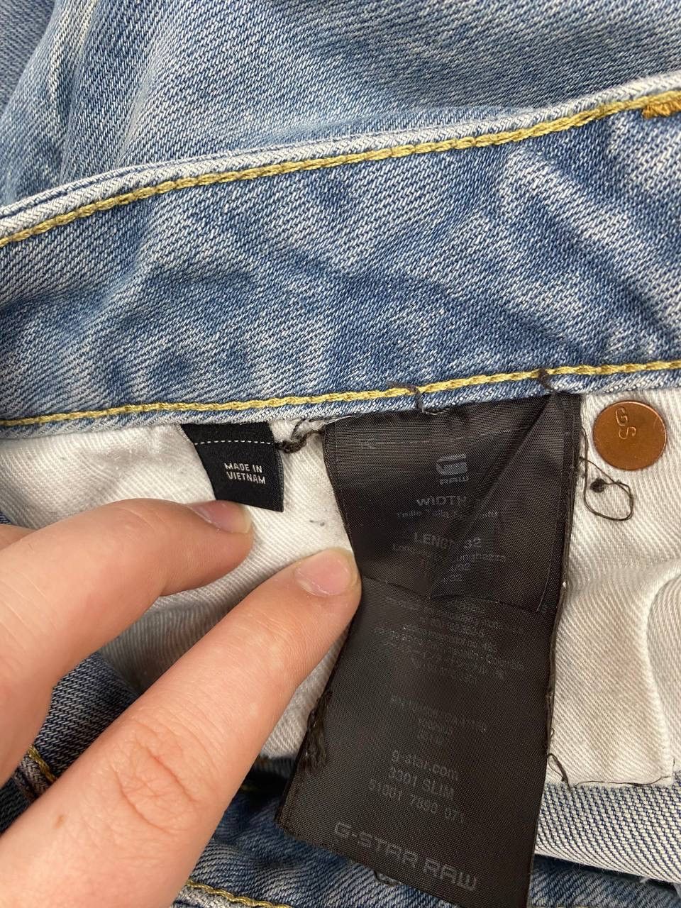 G-Star G-Star Raw Men Cotton Jeans 3301 Blue Classic Light Wash Size US 31 - 11 Thumbnail