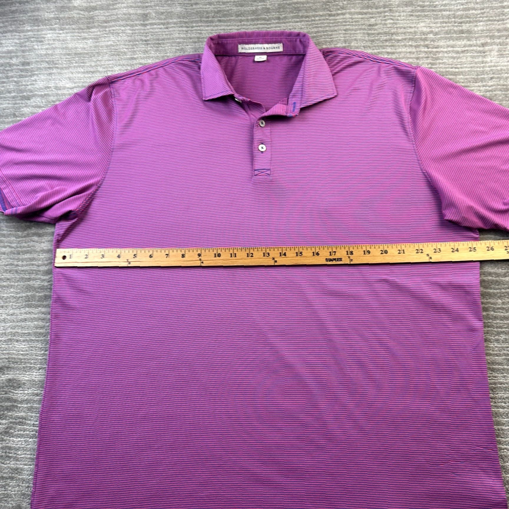 Vintage Holderness & Bourne Polo Shirt Mens XL Purple Striped Golf Performance Tailored Polo Shirt Casual Activewear Size US XL / EU 56 / 4 - 7 Thumbnail