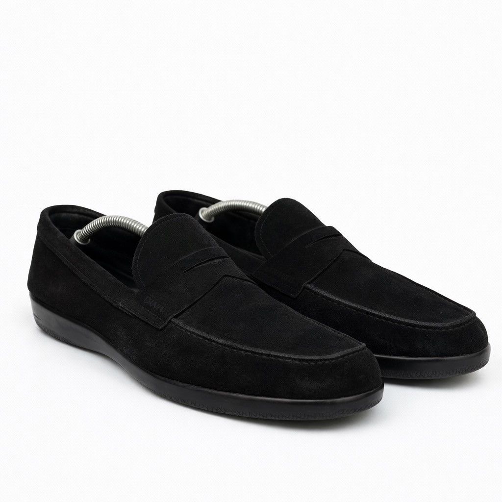 Prada PRADA Suede Loafers Black shoes Car Size US 11 / EU 44 - 1 Thumbnail