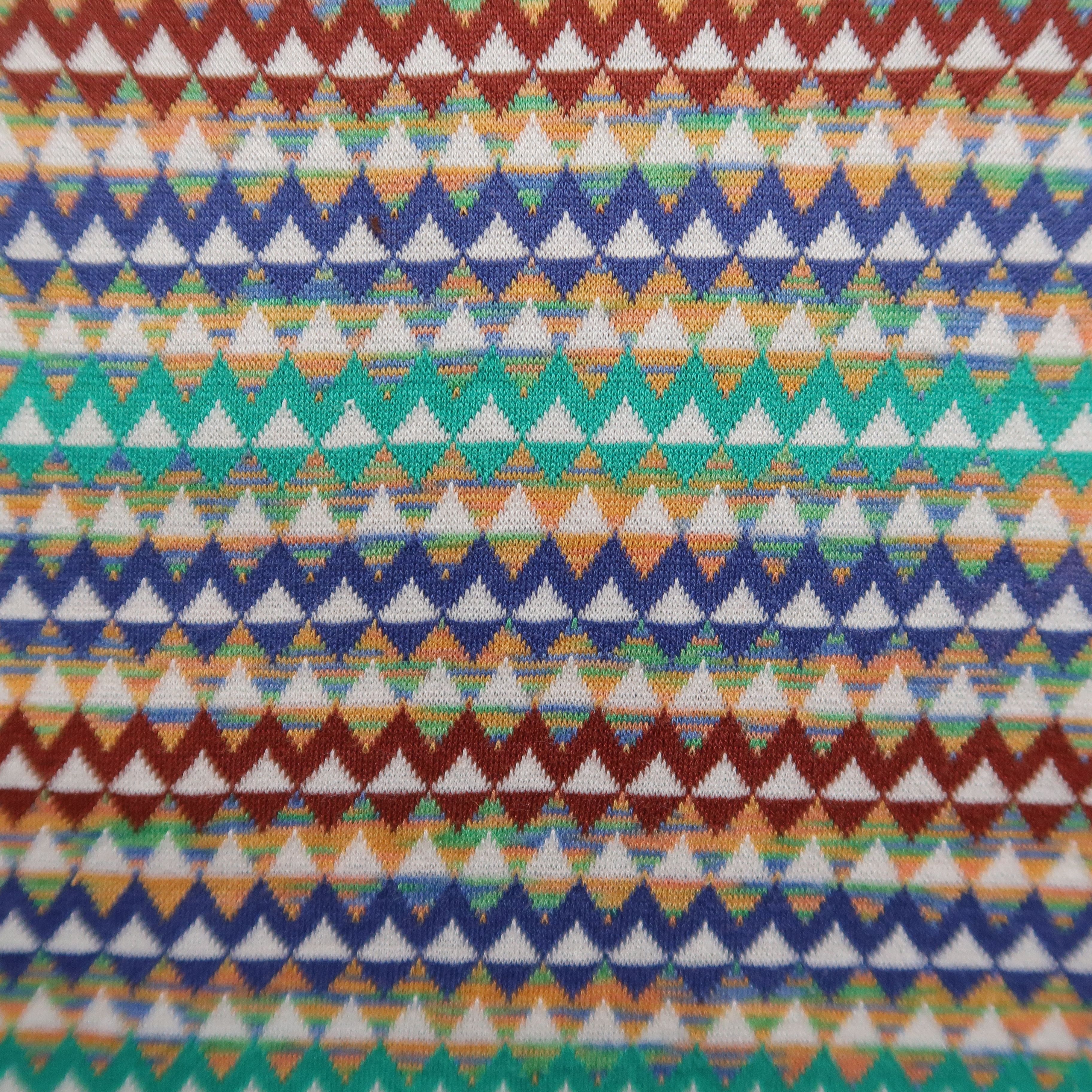Missoni Vintage 90s Missoni Sport Psychedelic Argyle Polo Shirt Size US S / EU 44-46 / 1 - 7 Thumbnail