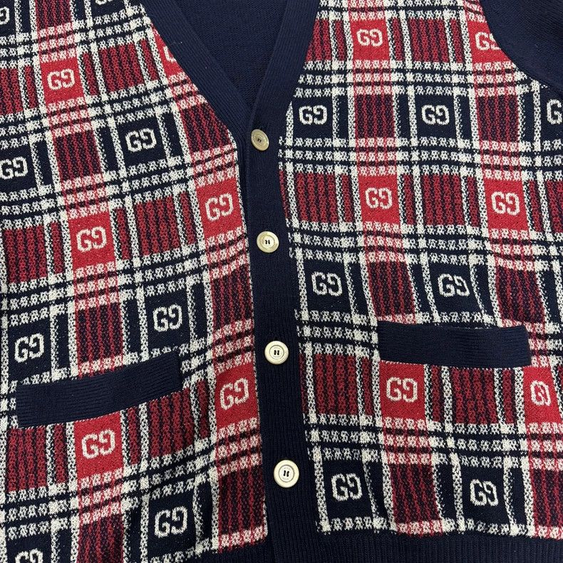 Gucci GucciGg plaid jacquard cashmere cardigan jacket 2503-Nextar Size XL / US 12-14 / IT 48-50 - 5 Thumbnail