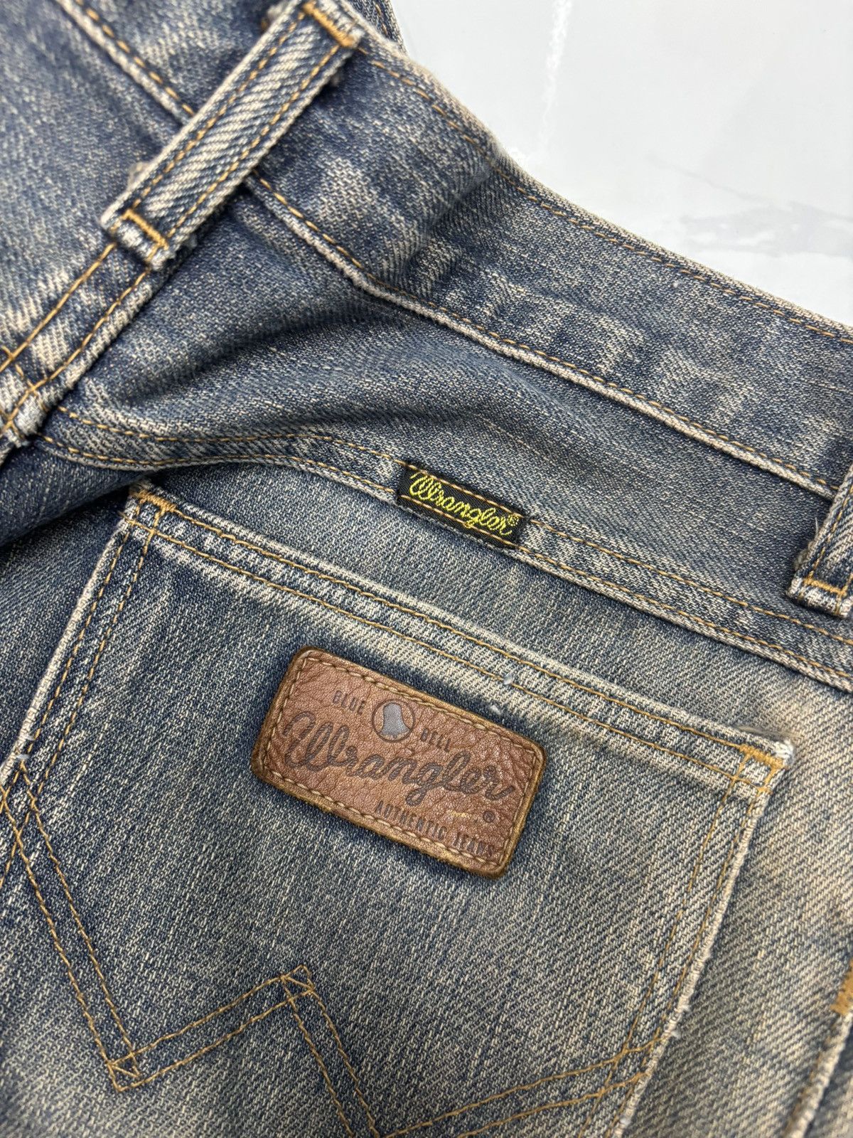 If Six Was Nine FLARE JEAN RUSTY MUD WASH WRANGLER VINTAGE BOOTCUT DISTRESS Size US 27 - 11 Thumbnail