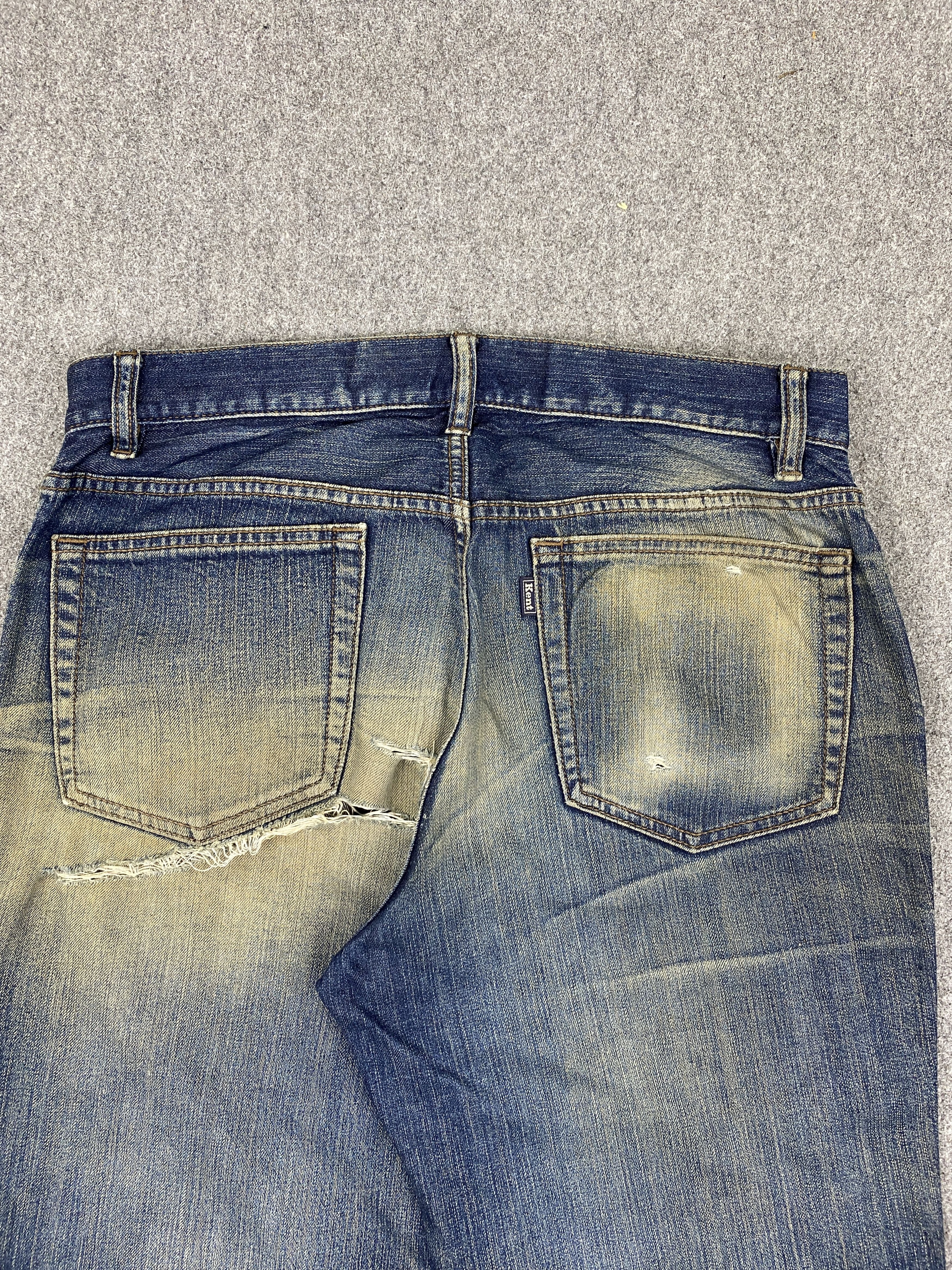 Japanese Brand Vintage Kent Jeans Distressed Japanese Denim DJ0008Z Size US 32 / EU 48 - 4 Thumbnail