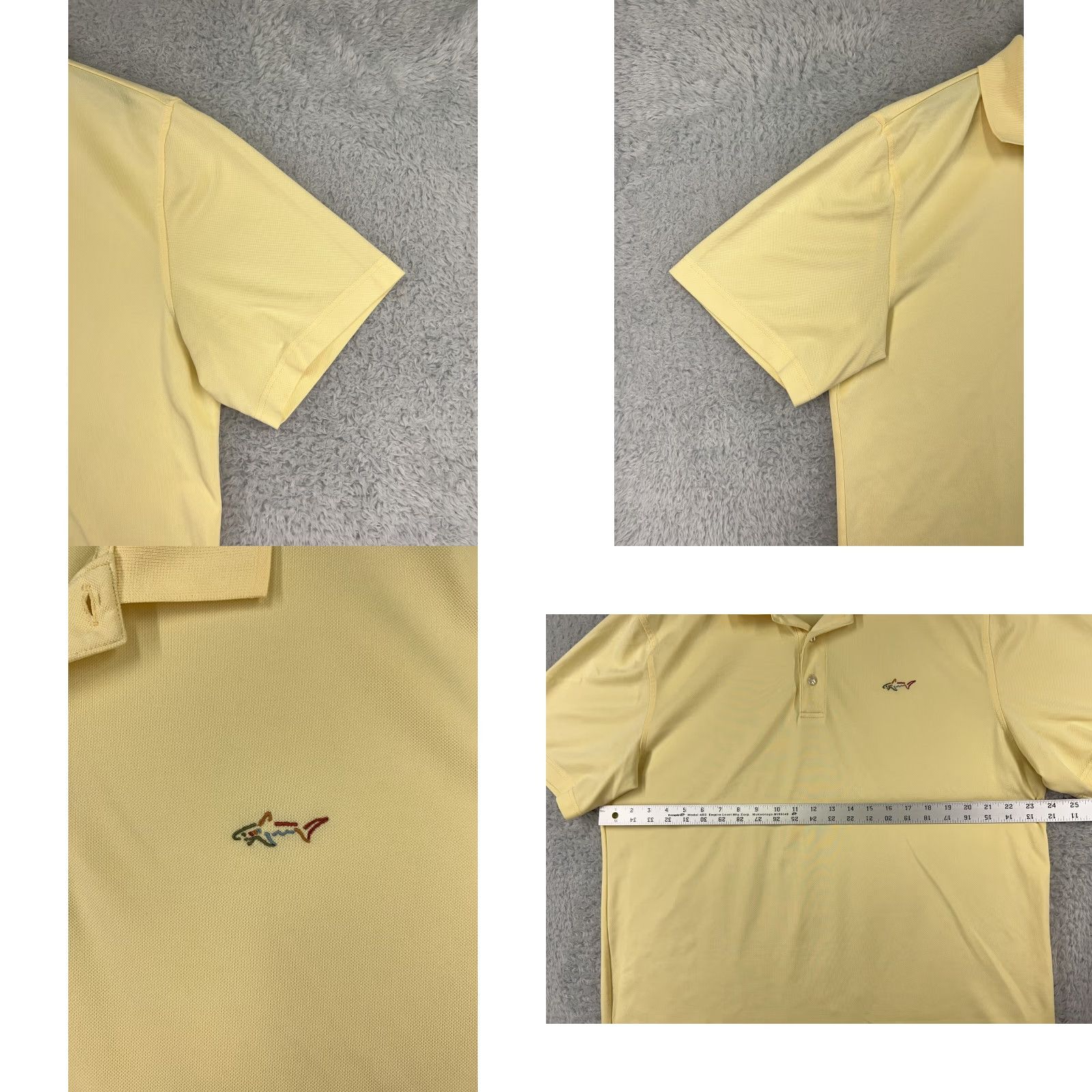 Vintage Greg Norman Polo Shirt Mens Large Yellow Golf Polyester Blend Five Iron Play Dry Shirt Size US L / EU 52-54 / 3 - 8 Thumbnail