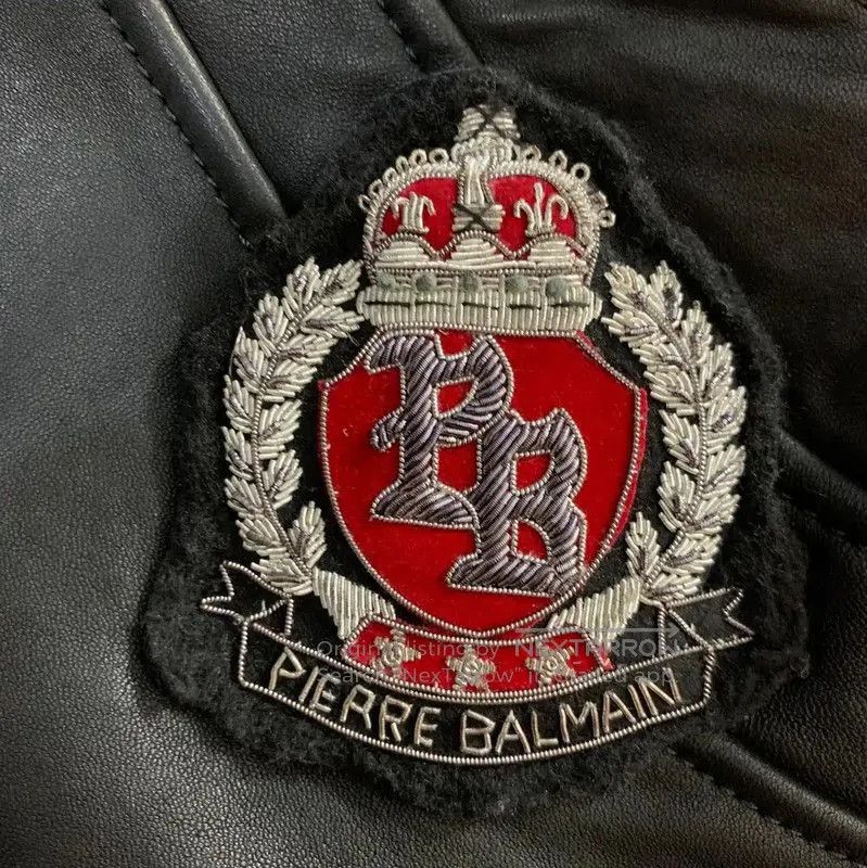 Balmain Balmain Black Leather Jacket with Red Sleeves . Size US M / EU 48-50 / 2 - 5 Thumbnail