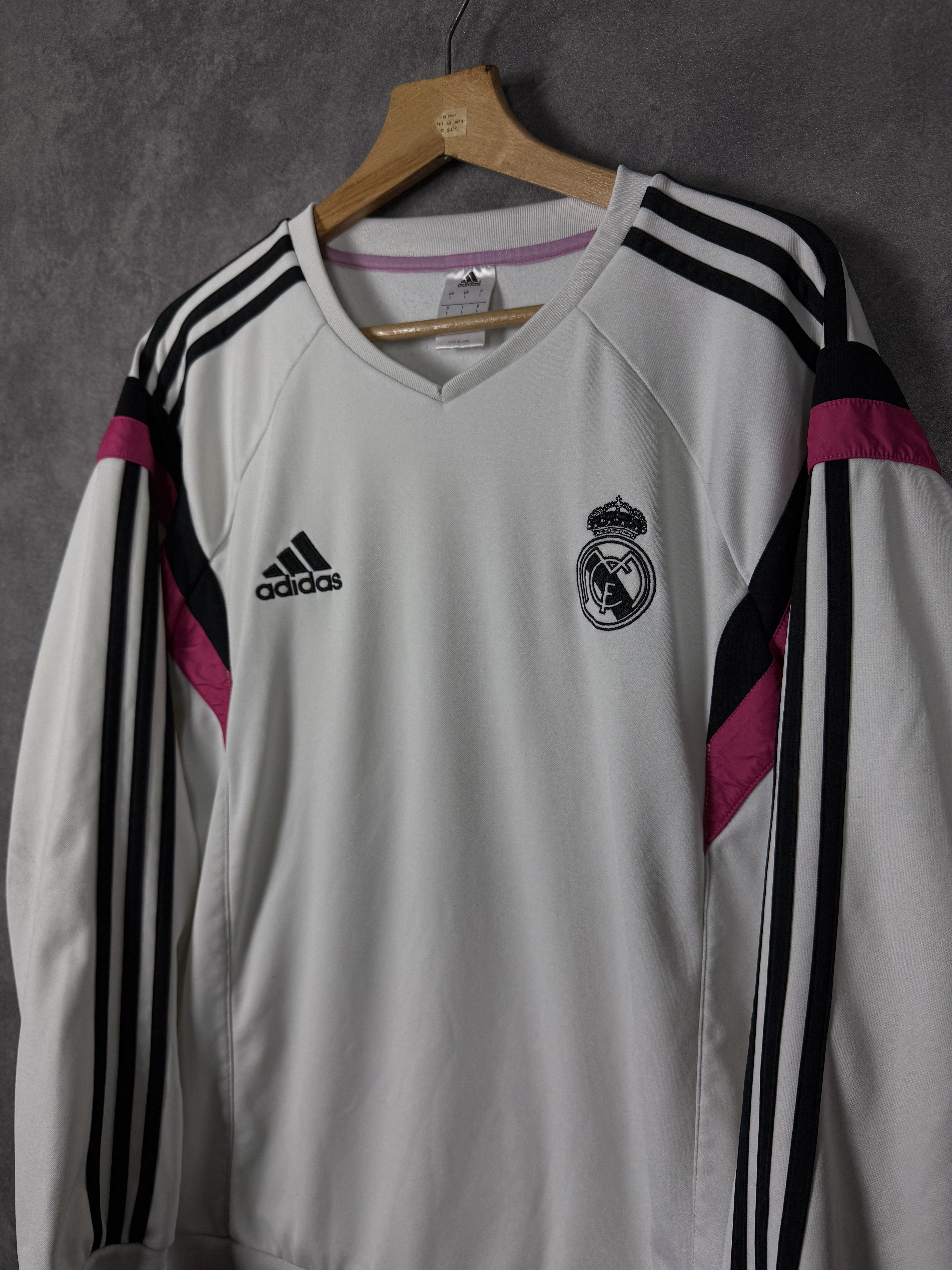 Adidas Adidas Real Madrid polyester sweatshirt white with stripes Size US L / EU 52-54 / 3 - 2 Thumbnail