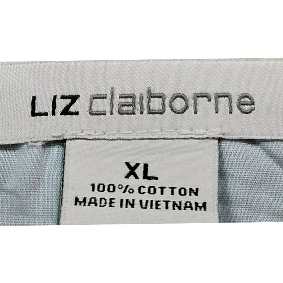 Liz Claiborne Liz Claiborne Green Cotton Layered Top Solid Knit Long Sleeve Women Size XL Size XL / US 12-14 / IT 48-50 - 3 Thumbnail