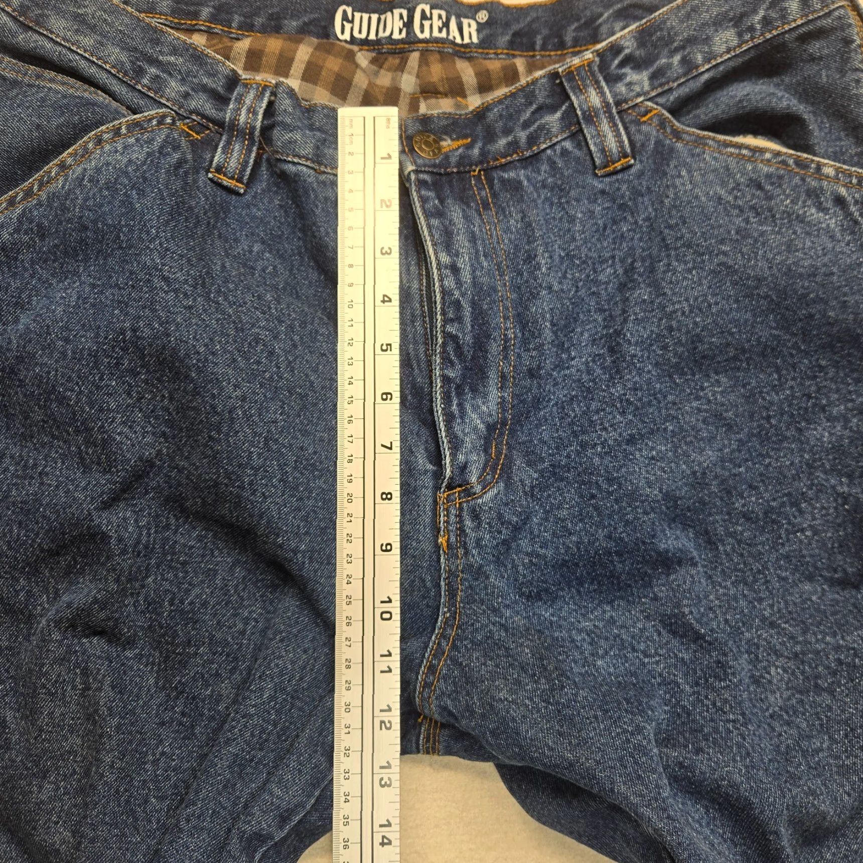Denime Guide Gear Jeans Denim Blue Flannel-Lined Regular Fit 42x29 Men’s Jeans - 42 Regular Blue/Denim Pants with Belt Loops, 5-Pocket, Work/Outdoor Theme Size US 42 / EU 58 - 6 Thumbnail