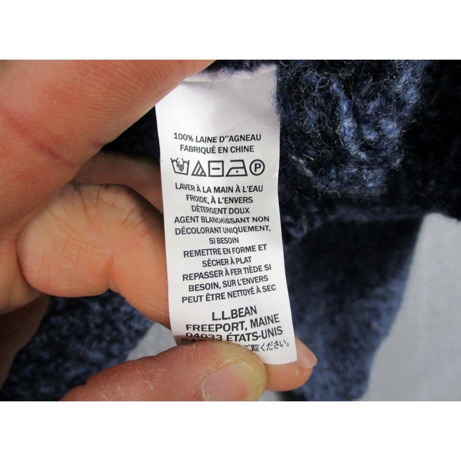 Vintage L.L. Bean Sweater Mens XL Blue Full Zip Mock Neck Pockets Wool Knit Size US XL / EU 56 / 4 - 7 Thumbnail