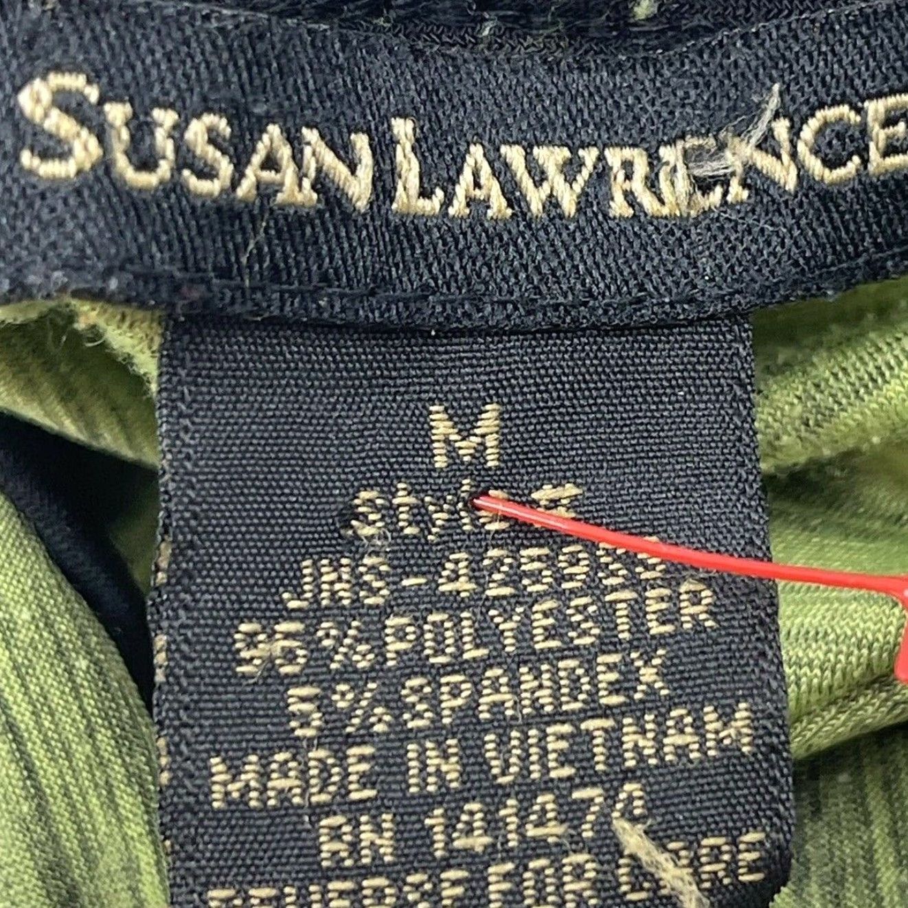Vintage VINTAGE Susan Lawrence Tee Green Short Sleeve Forest Fairy Grunge Black Trim Y2K M Womens Shirt Reg Christmas? Size 32" / US 10 / IT 46 - 4 Thumbnail