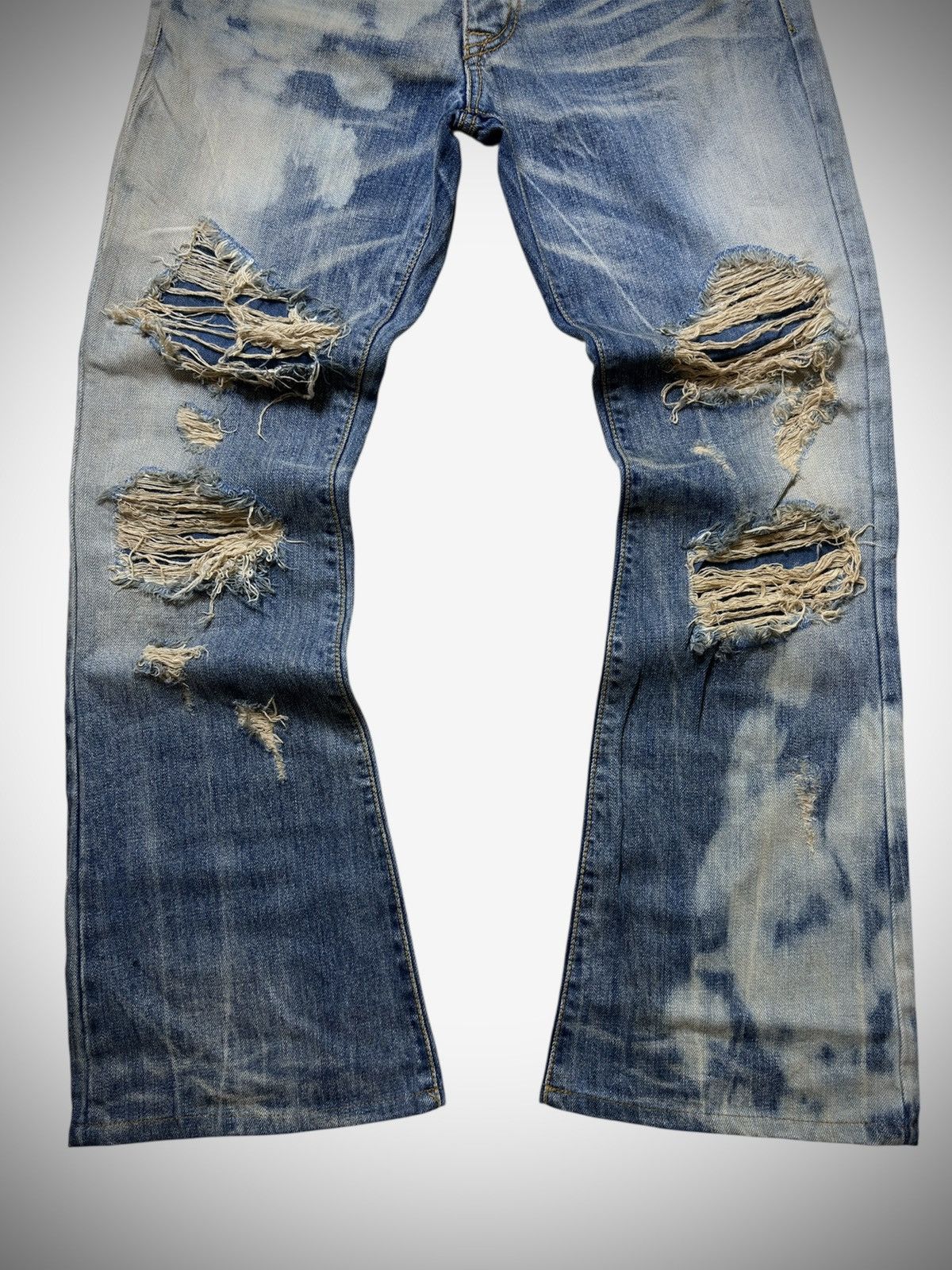 GOA 2000’s GOA - Mud Washed Distressed Flared Jeans Size US 31 - 4 Thumbnail
