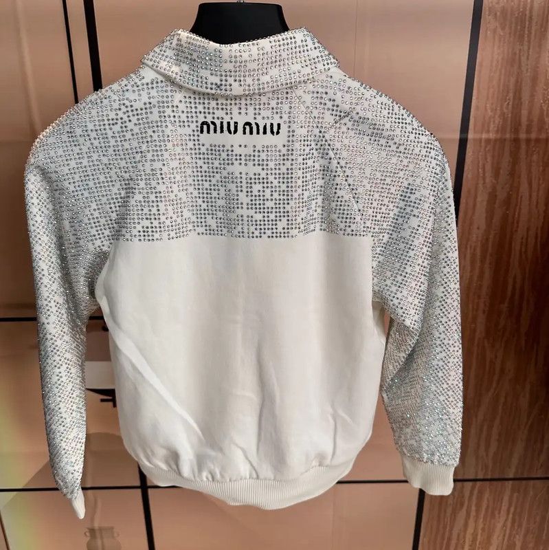 Miu Miu Miu Miu White Cotton Women's Jacket 0089 Size XS / US 0-2 / IT 36-38 - 1 Thumbnail