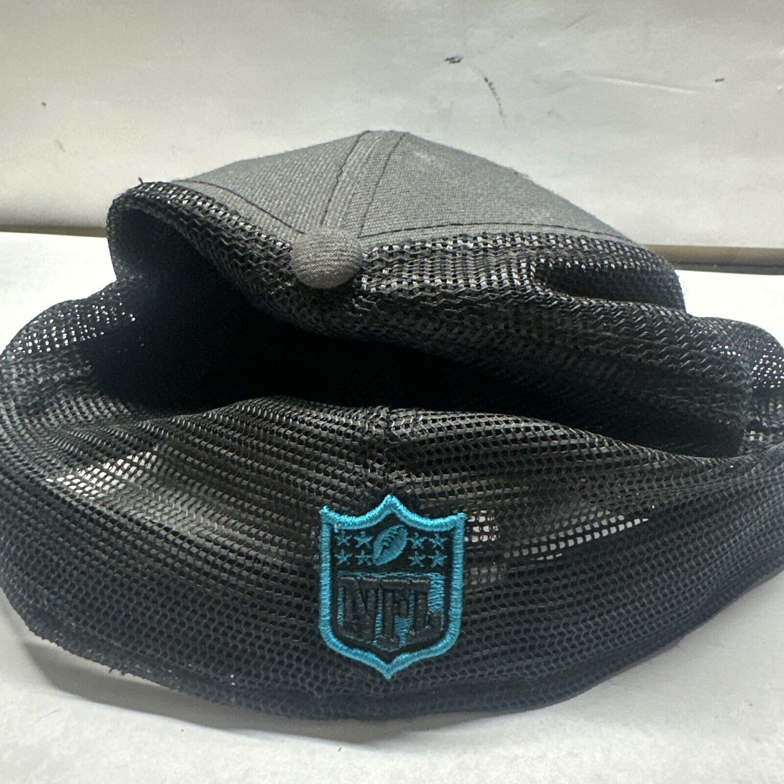 New Era Carolina Panthers Hat Cap Fitted 7 5/8 Black Blue NFL Size ONE SIZE - 5 Thumbnail