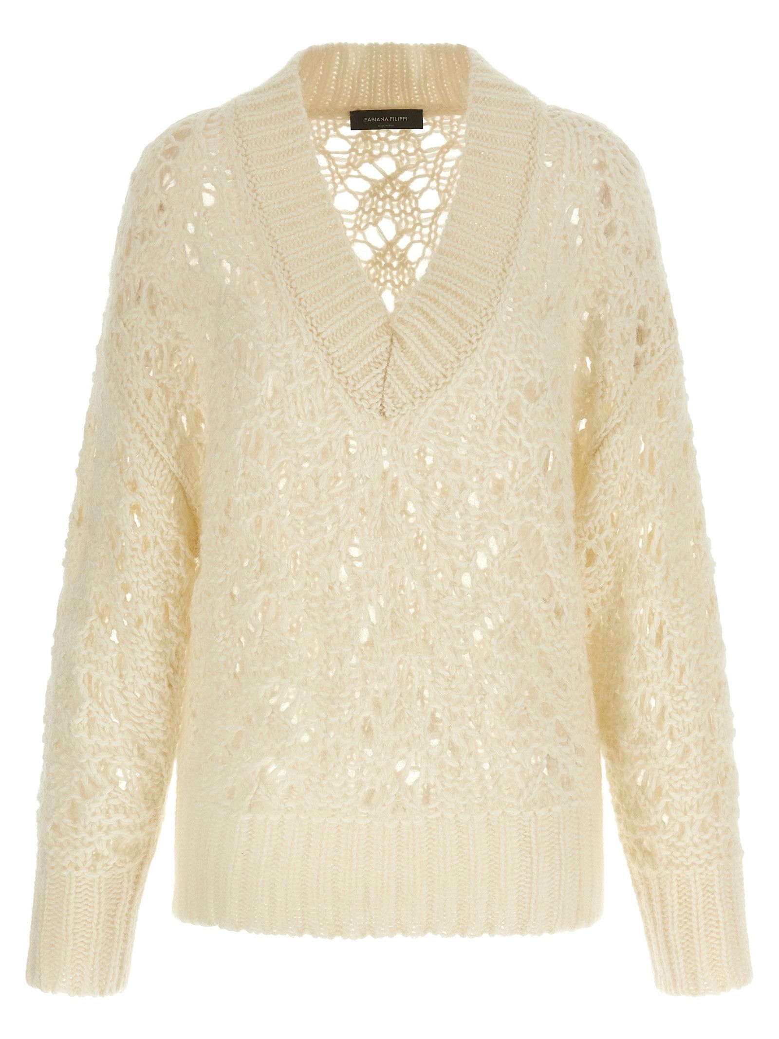 Fabiana Filippi Platinum mohair sweater Size S / US 4 / IT 40 - 1 Thumbnail