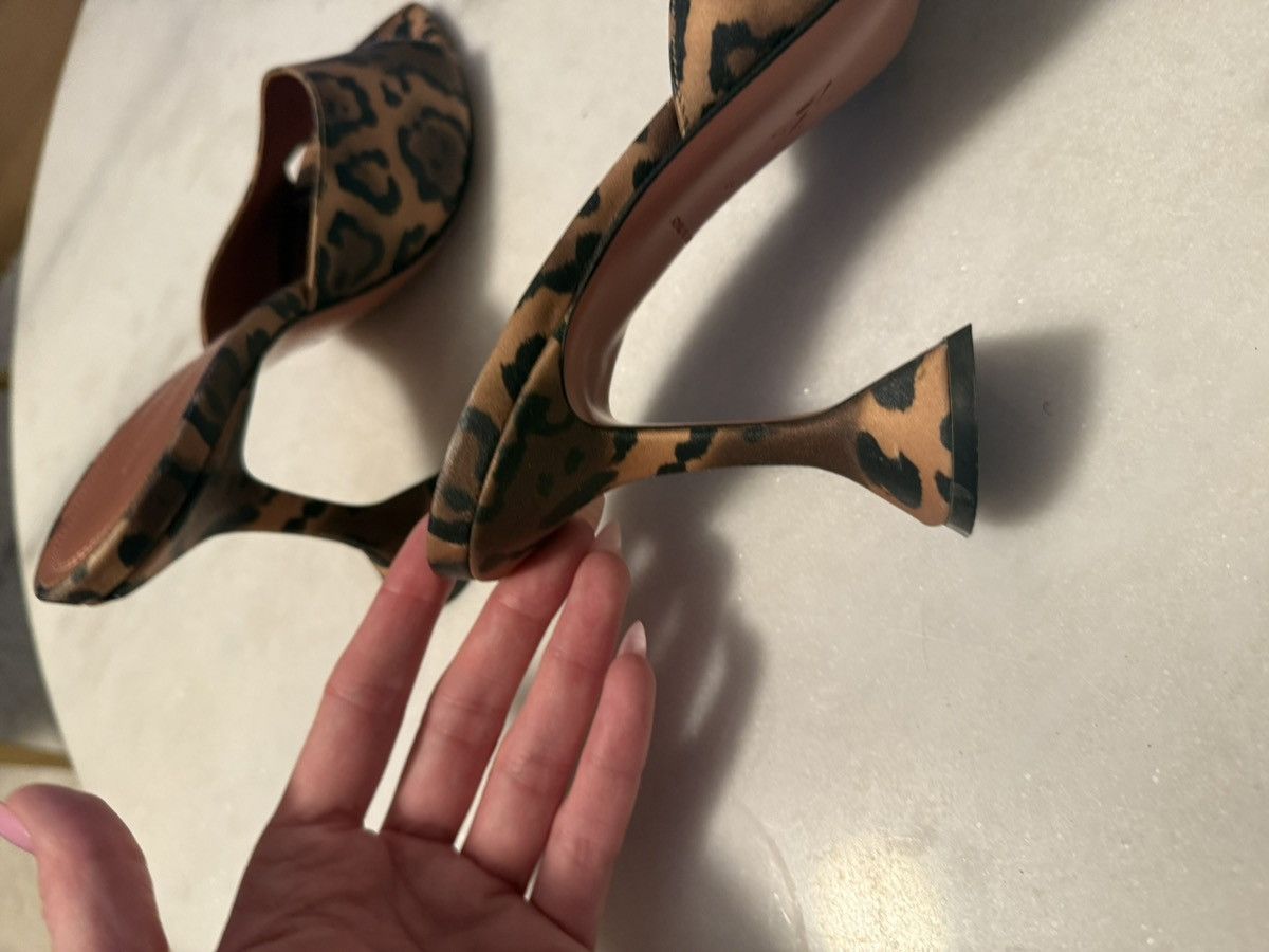 Amina Muaddi Amina Muaddi satin leopard mules heels Size US 10 / IT 40 - 3 Thumbnail