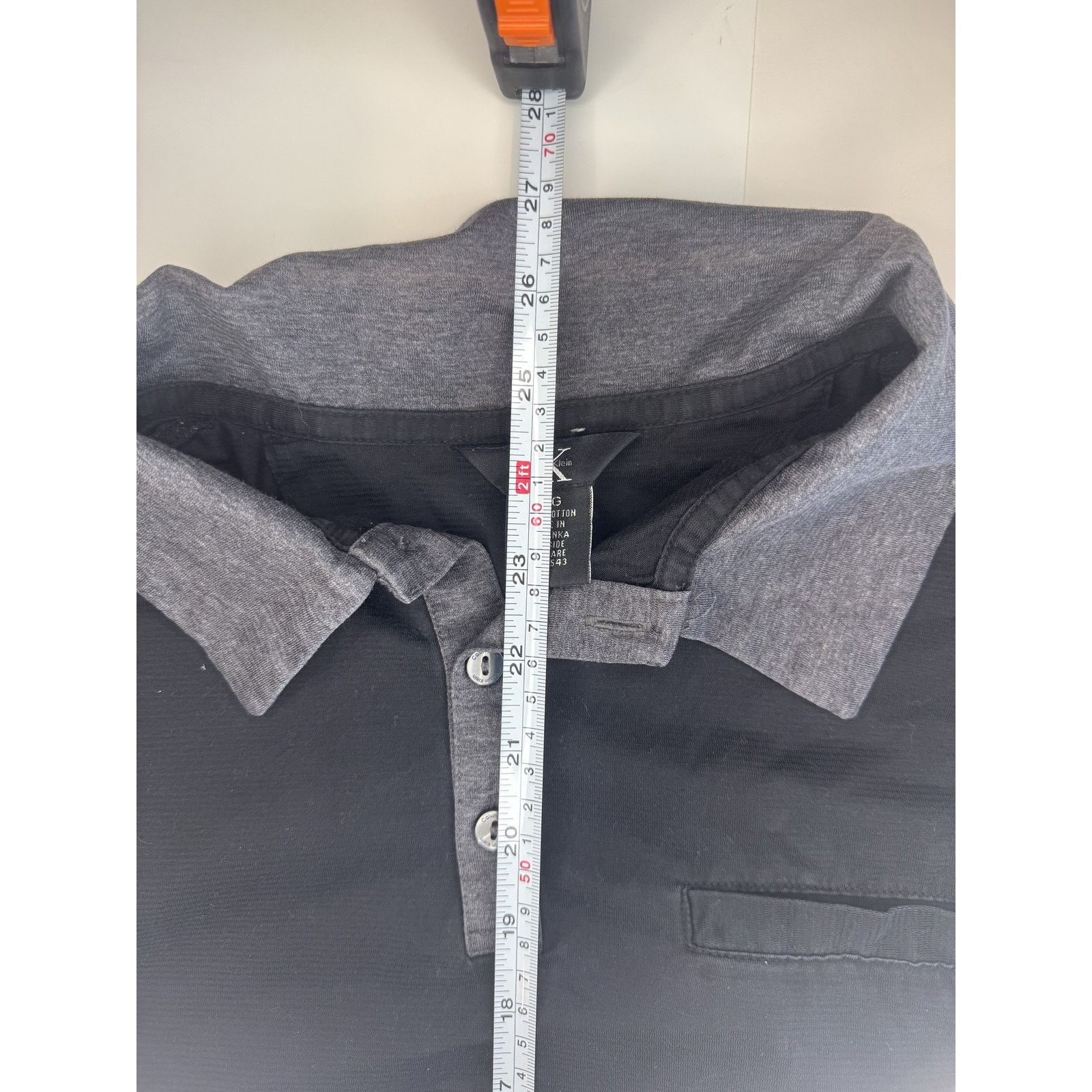 Calvin Klein Calvin Klein Polo Shirt Black Gray Pocket Short Sleeve Size US L / EU 52-54 / 3 - 6 Thumbnail