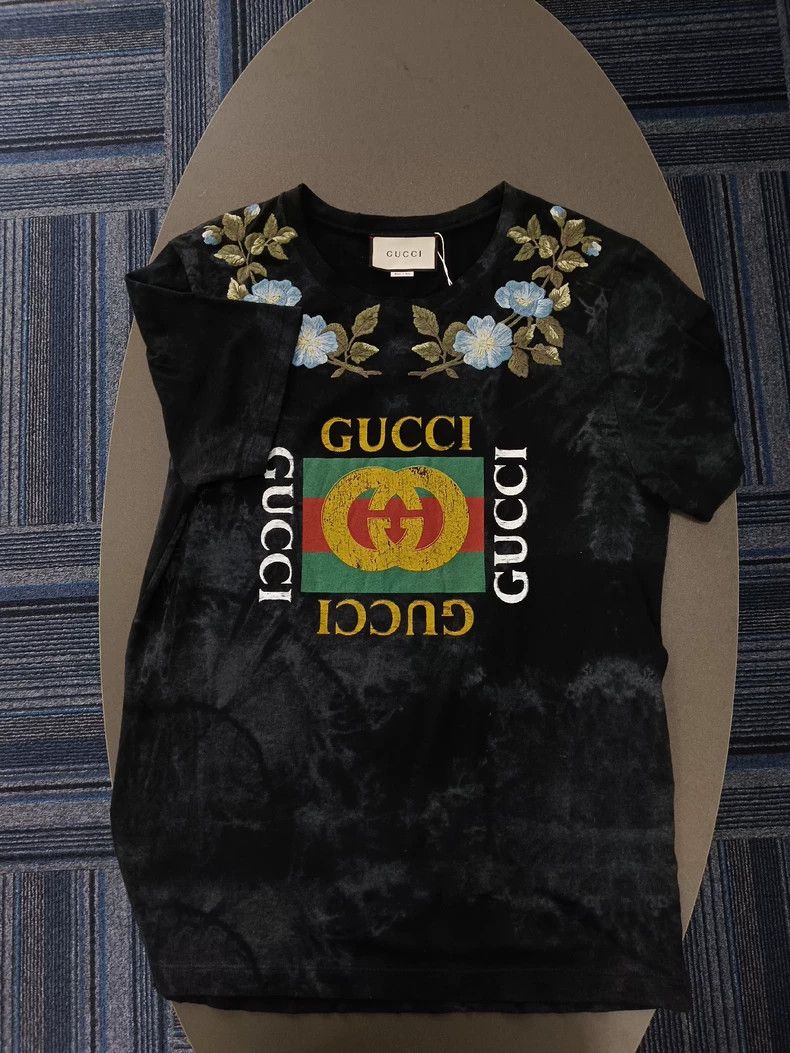 Gucci Floral pattern classic logo printed short-sleeved T-s