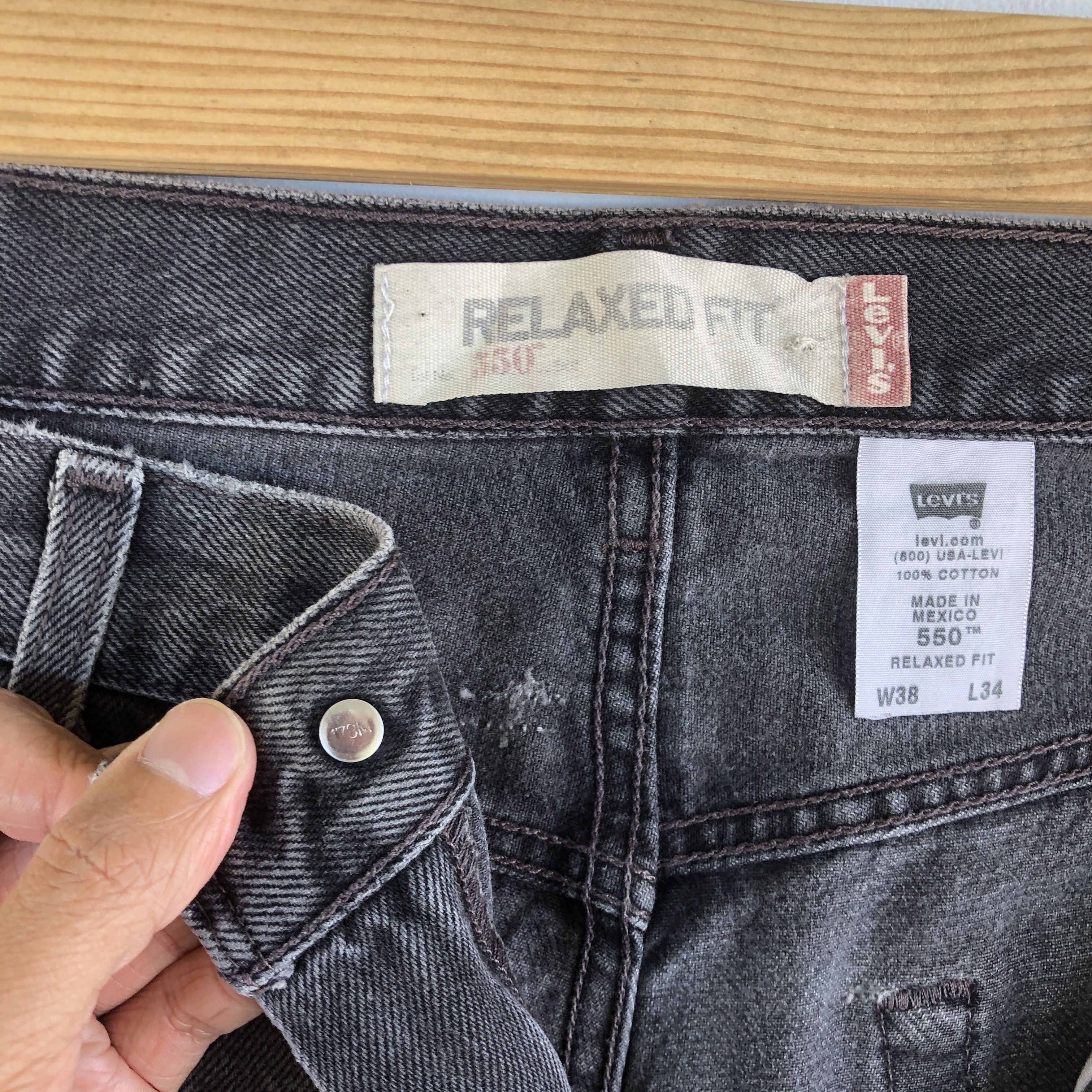 Levi's Vintage Levis 550 Jeans Faded Black Grunge Levi's Denim Size US 36 / EU 52 - 7 Thumbnail