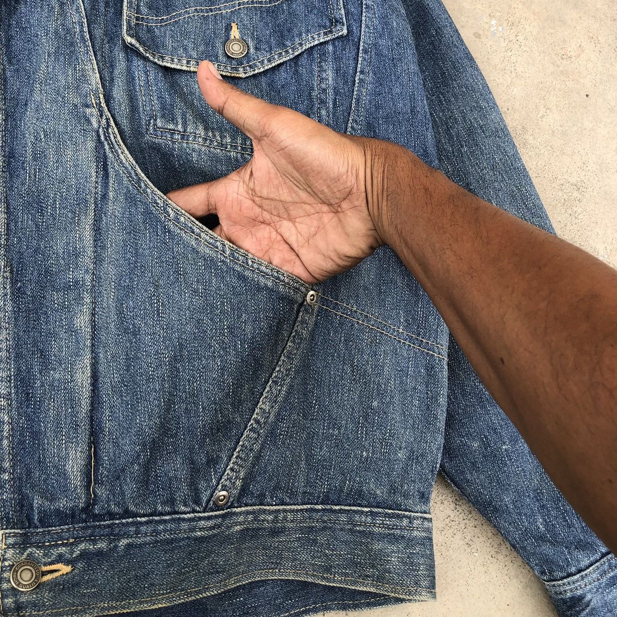 Vintage Vintage 1980s Denim Bomber Buckle Jacket Pockets Size US L / EU 52-54 / 3 - 10 Thumbnail
