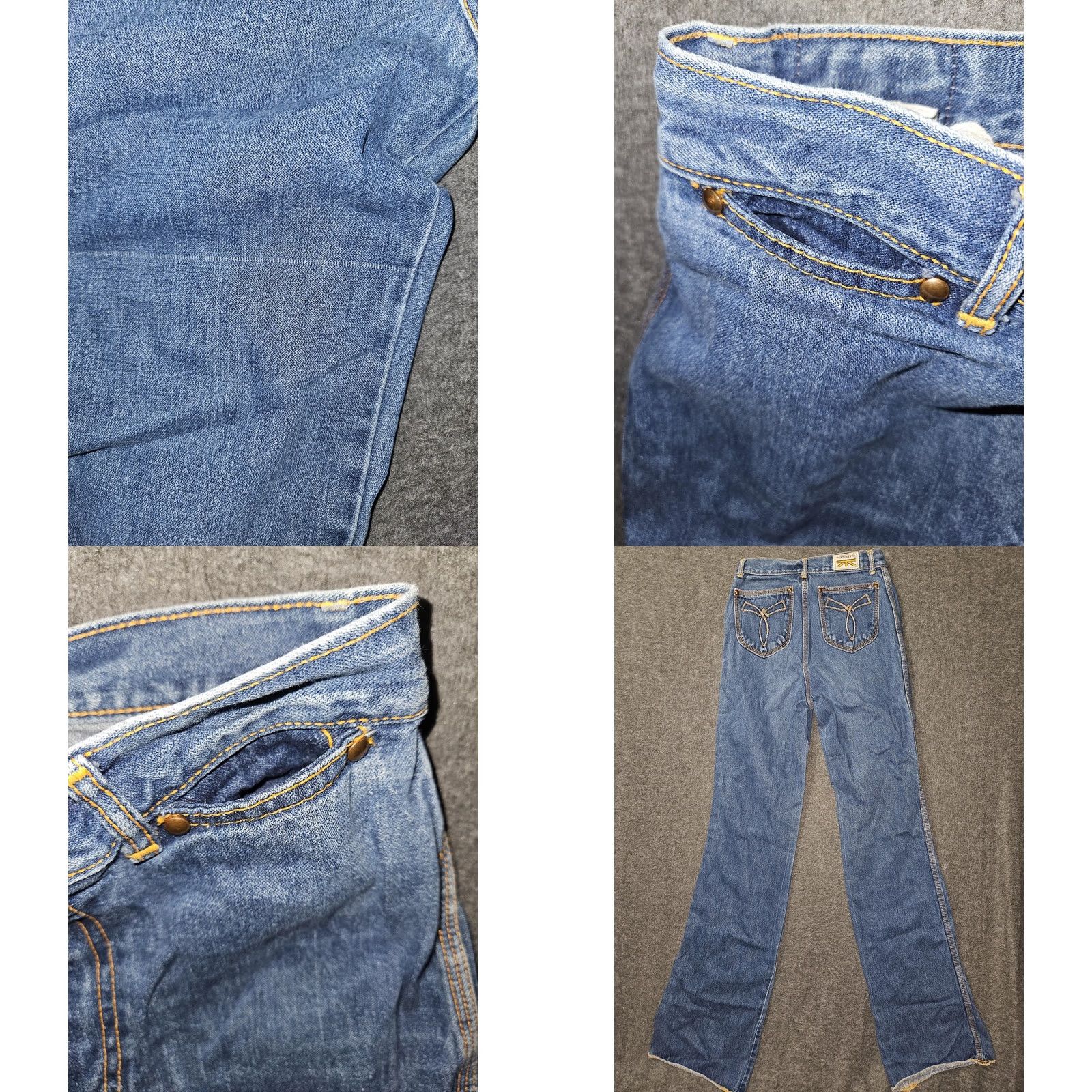 Denime VINTAGE Pentimento Jeans Womens Bootcut Denim 9 Blue High Rise 34 in Inseam Embroidered Distressed Made in USA Size 30" / US 8 / IT 44 - 8 Thumbnail