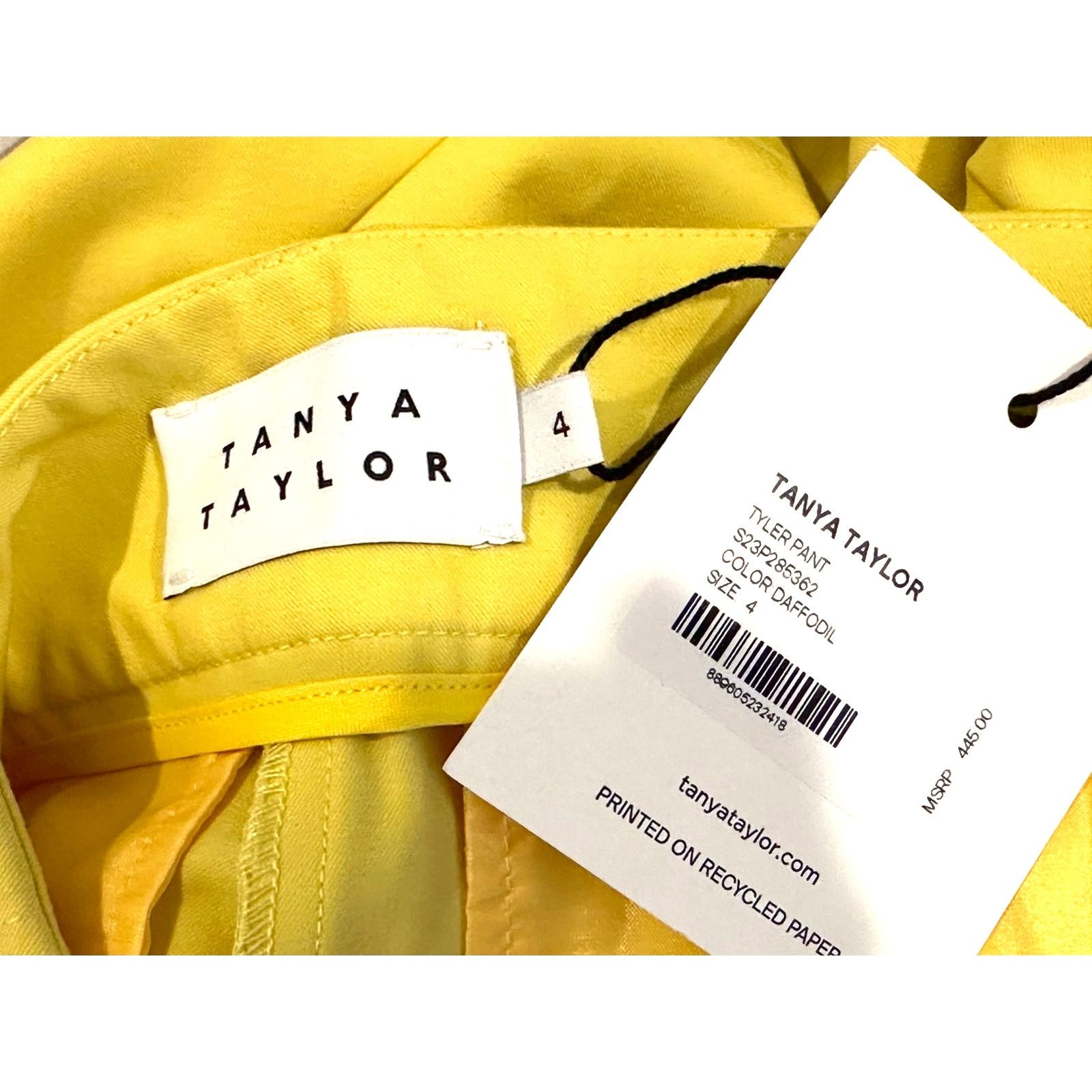 Tanya Taylor Tanya Taylor Tyler Cuffed Pleated Belted Pants Daffodil 4 Size 27" / US 4 / IT 40 - 15 Thumbnail