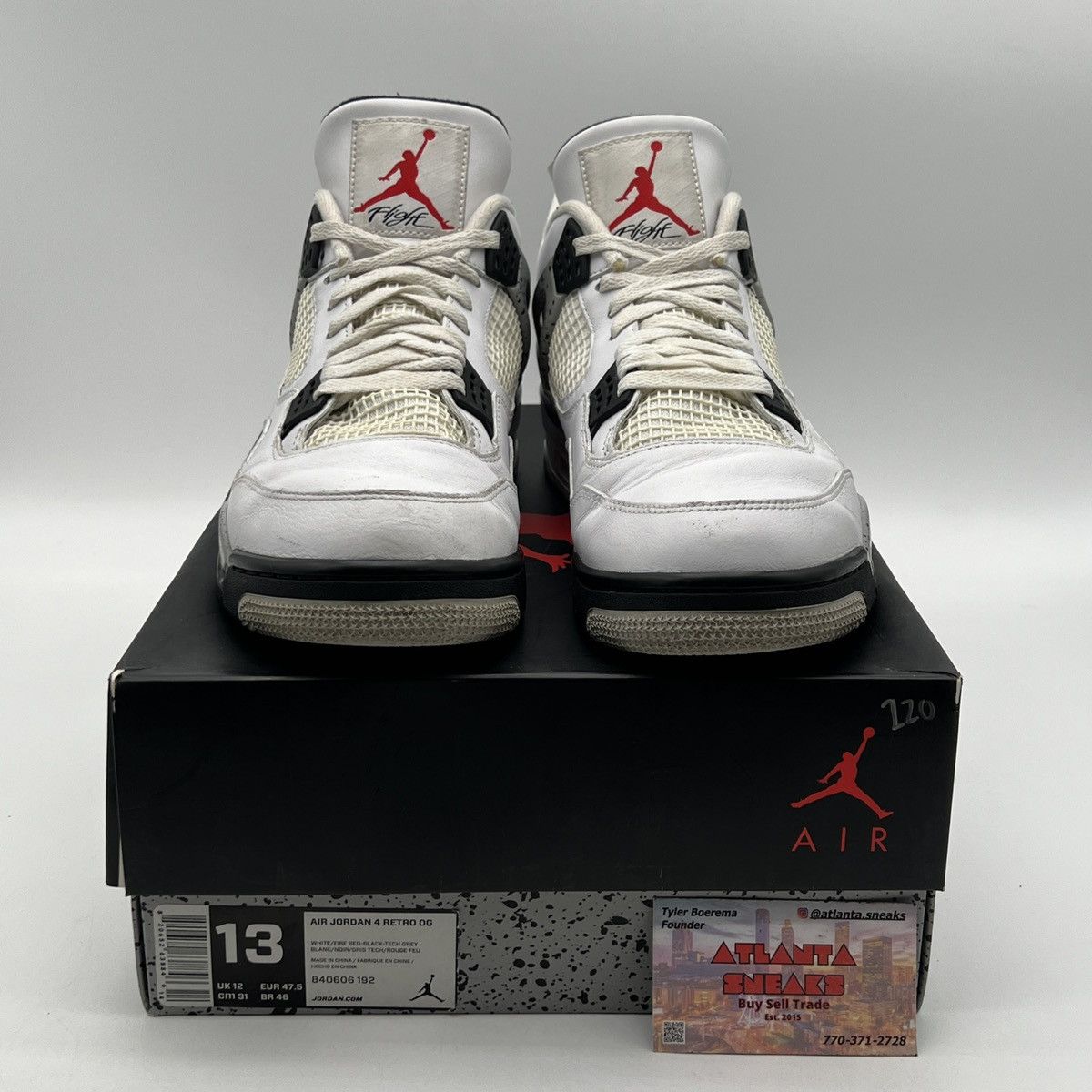 Jordan Brand Air Jordan 4 white cement Size US 13 / EU 46 - 2 Thumbnail