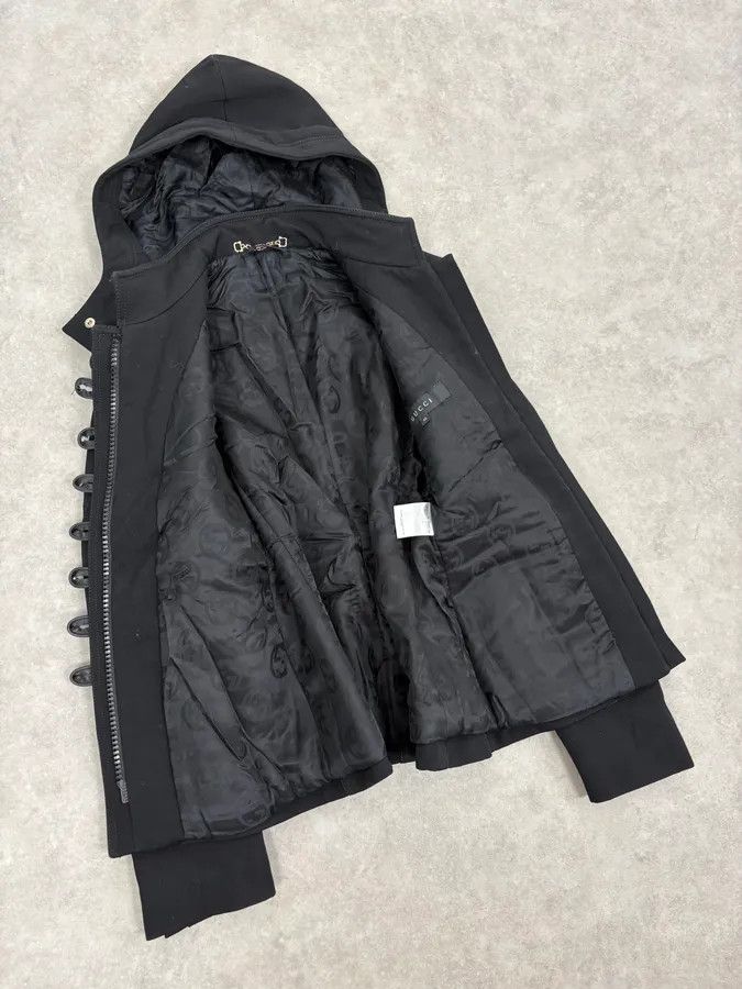 Gucci SS2007 Gucci Black Buttoned Hooded Wool Jacket by Frida Giannini Size M / US 6-8 / IT 42-44 - 7 Thumbnail