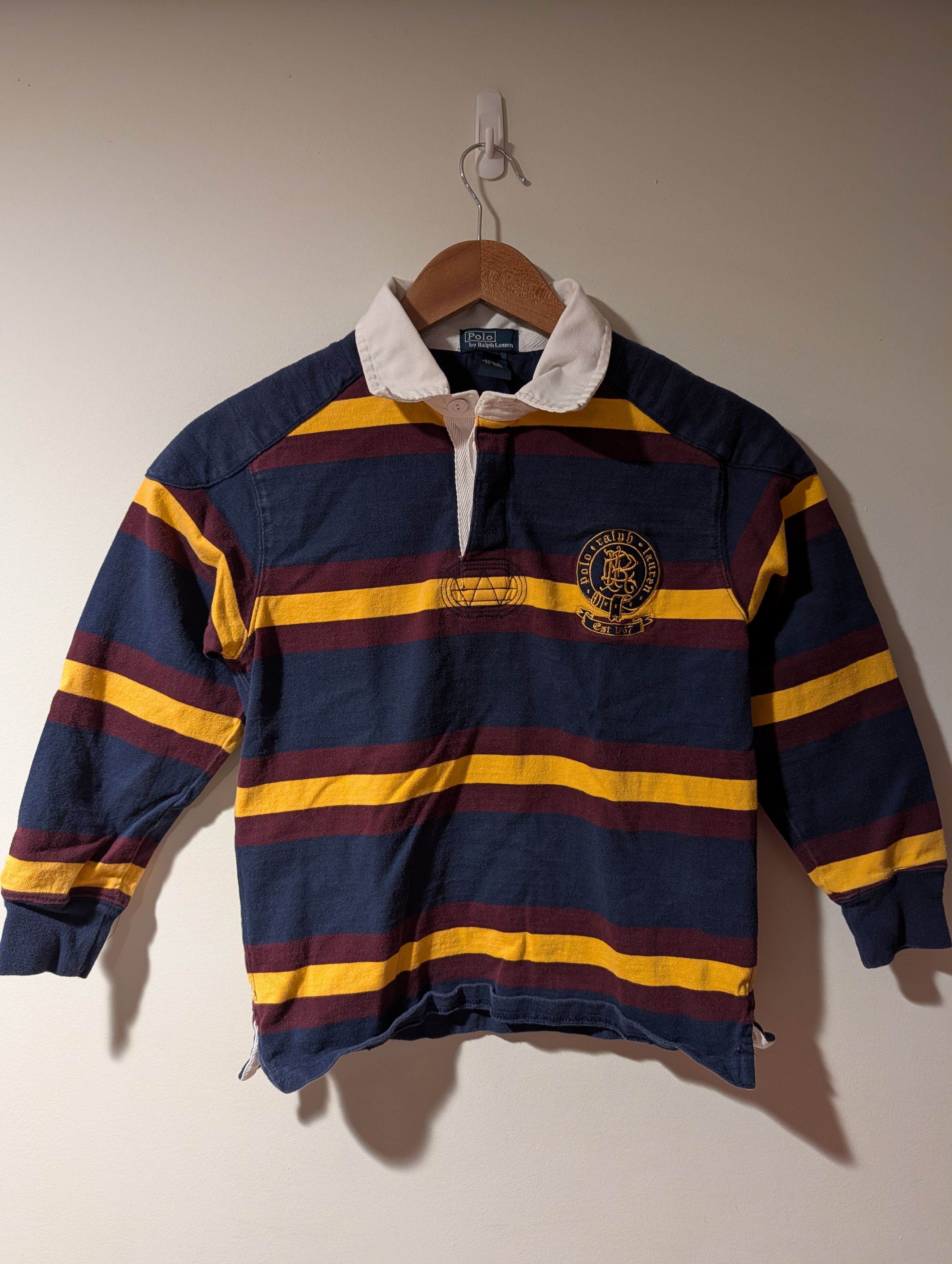 Vintage Y2K Polo Ralph Lauren Rugby Small Kids Long-Sleeve