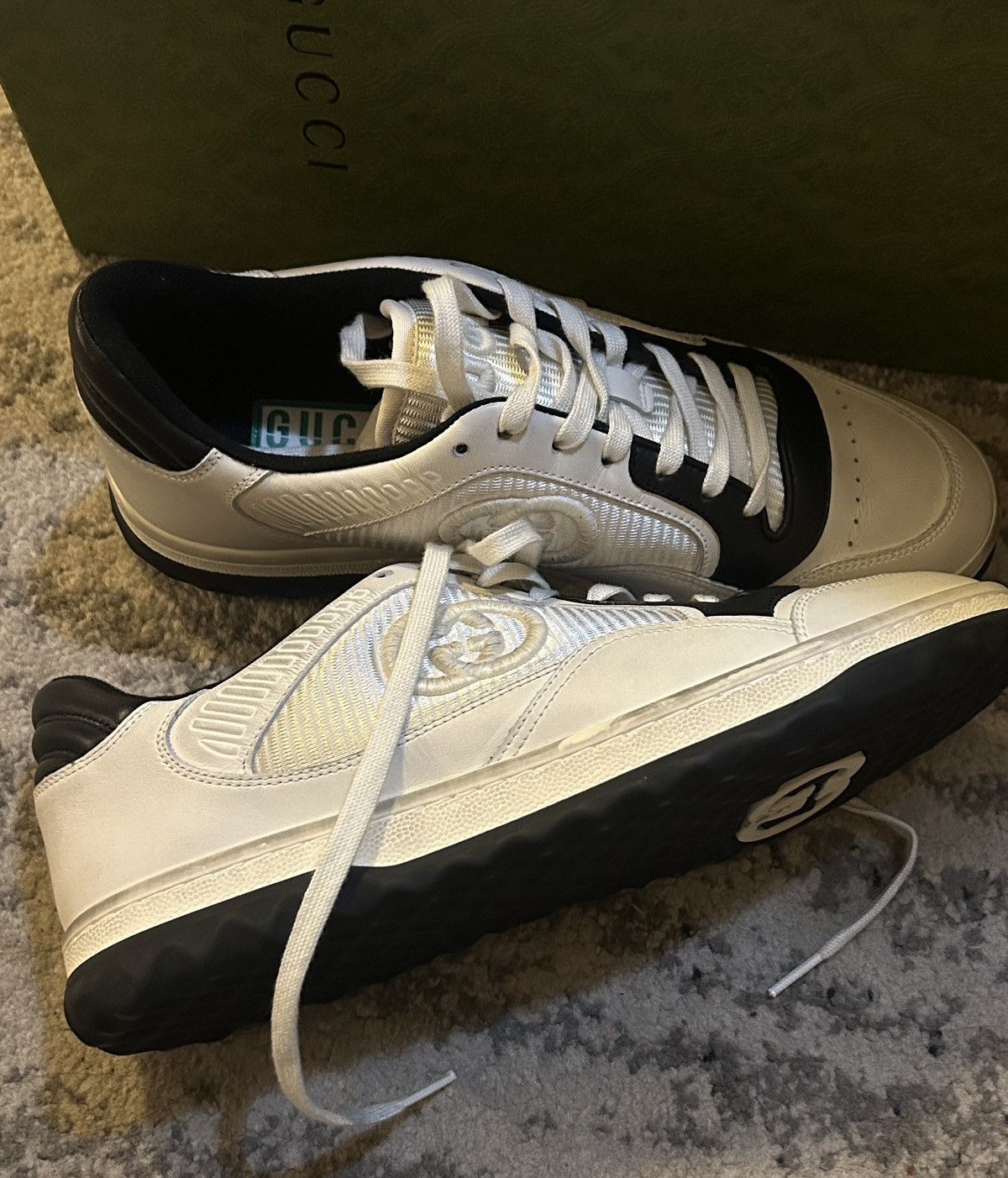 Gucci Gucci Mac80 Sneaker Off White Black size 40 Size US 10 / IT 40 - 3 Thumbnail