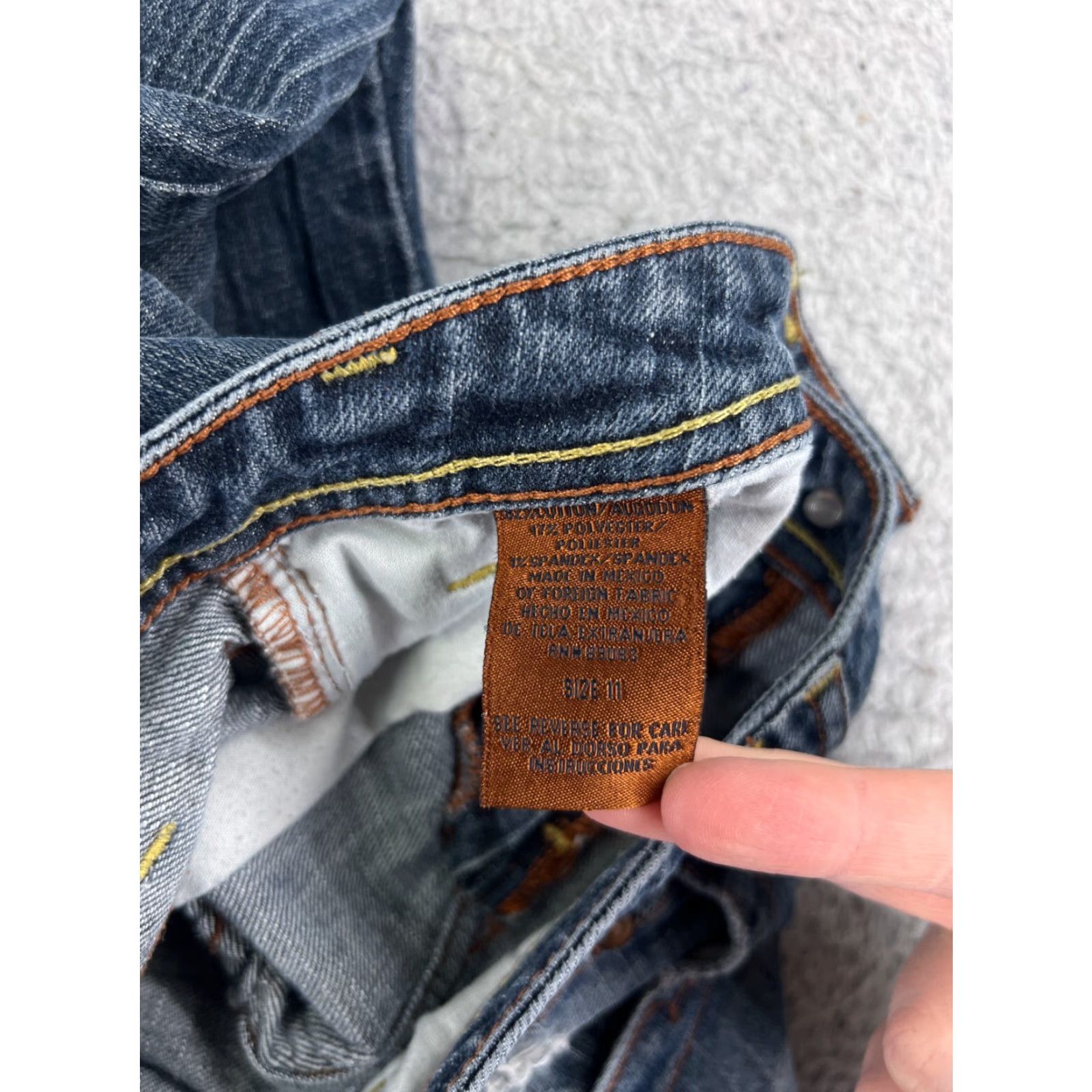 Energie Energie Jeans Women Blue Denim Bootcut Pant 30.5 Inseam 25W Regular Fit Distressed Cotton Blend Size 11 Adult Womens Jeans Size 32" / US 10 / IT 46 - 7 Thumbnail